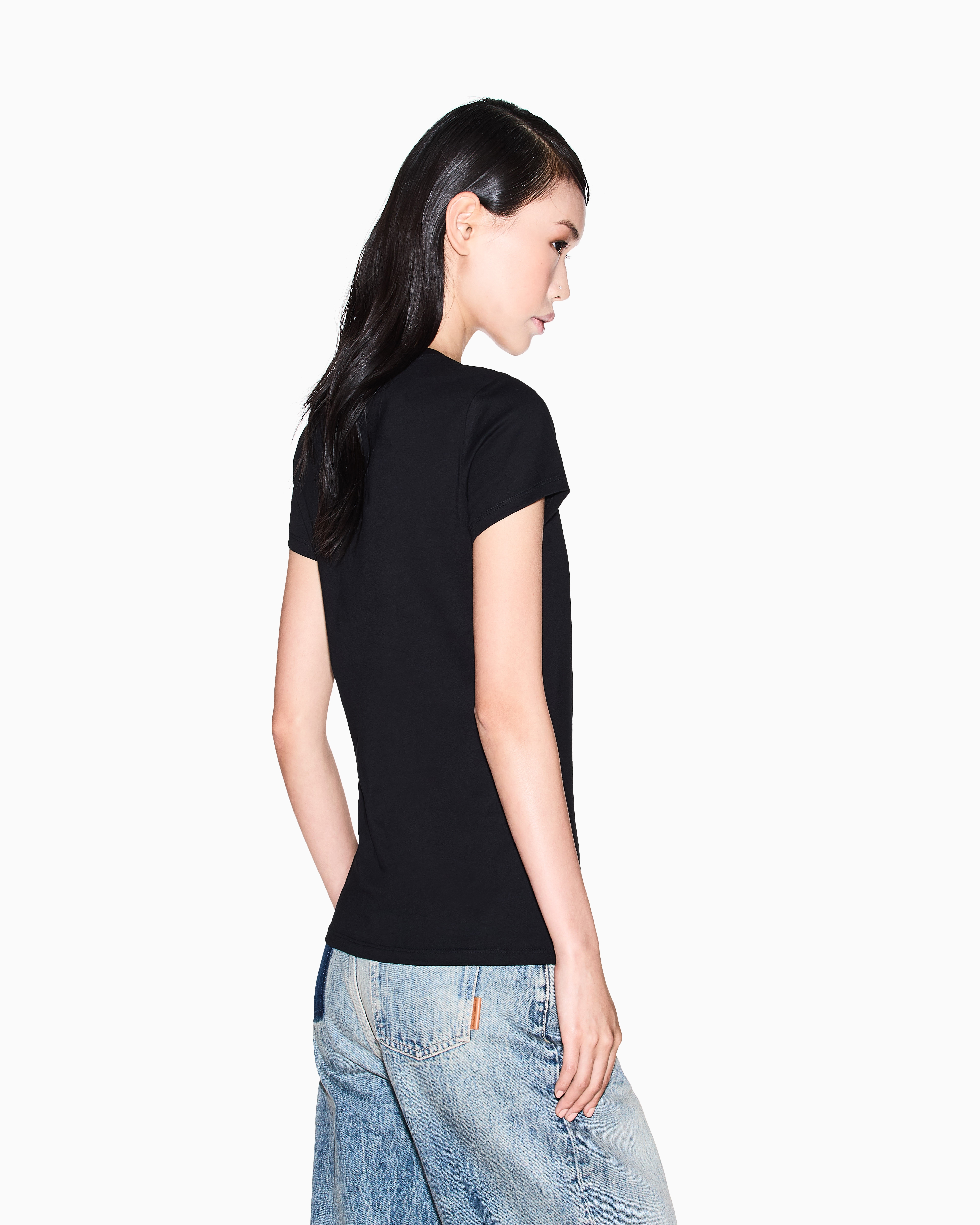 Armani Exchange - Slim Fit T-Shirts, Woman, Black, Size:
