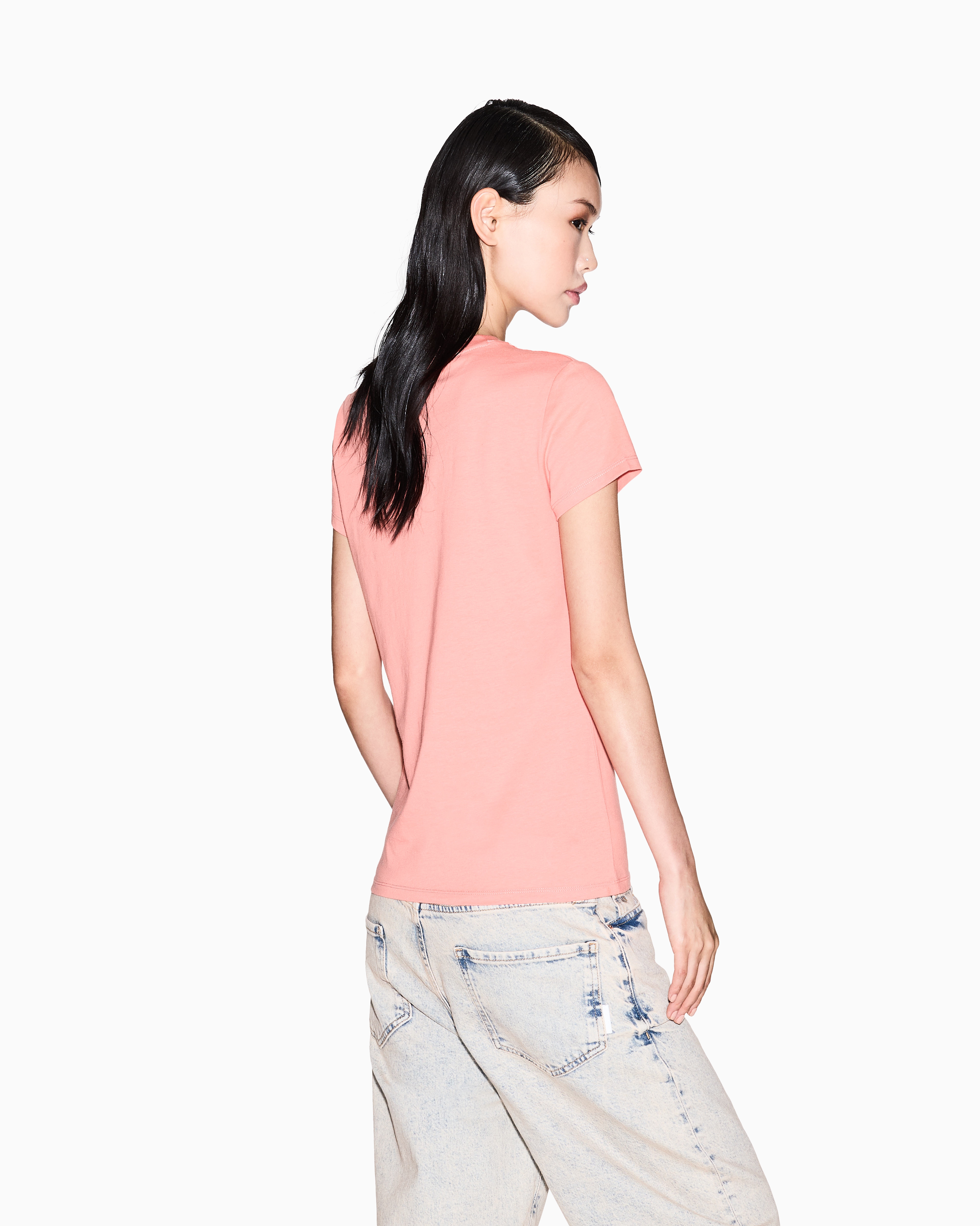 Armani Exchange - Slim Fit T-Shirts, Woman, Pink, Size: S