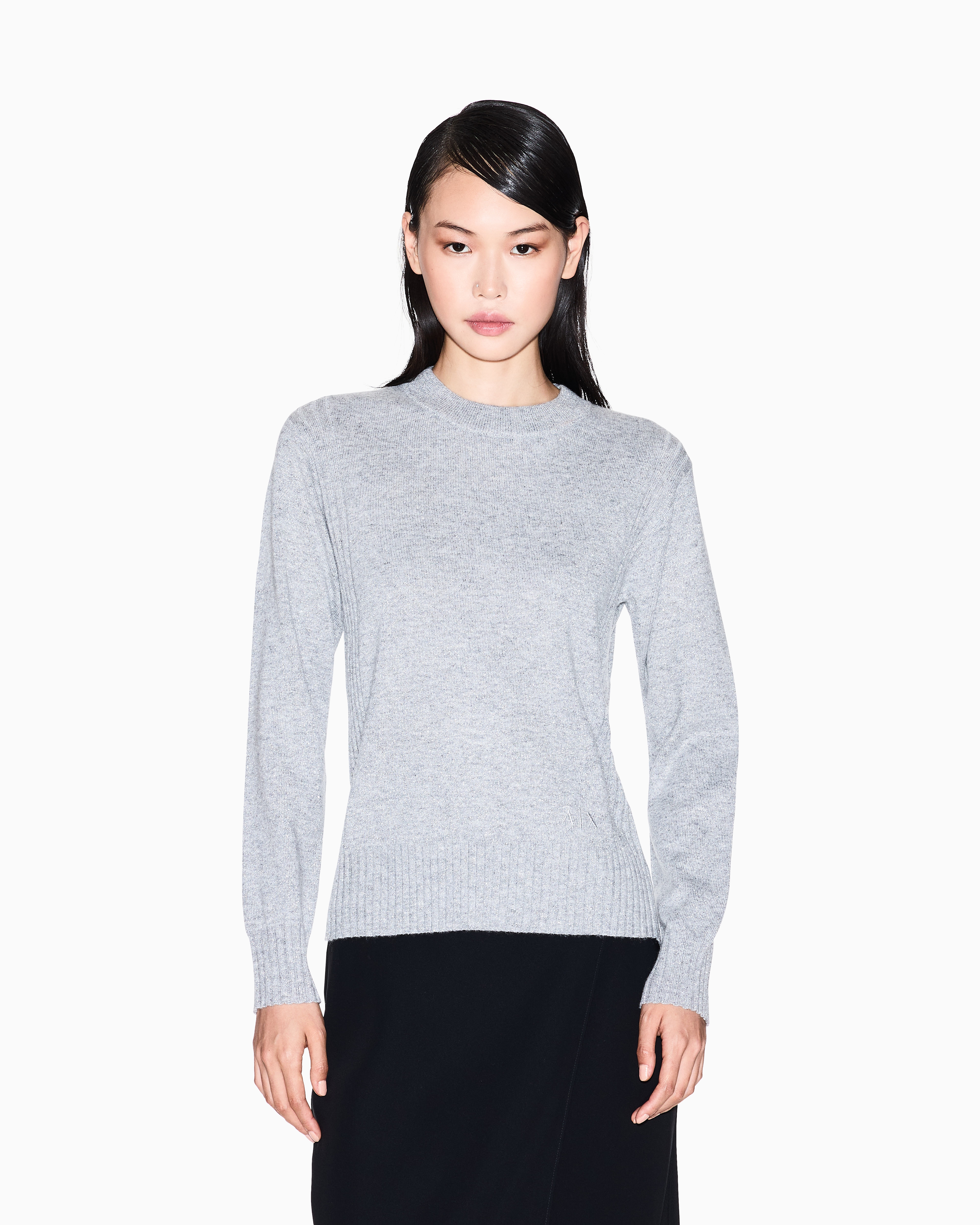 Armani Exchange - Jumpers, Woman, Silver, Size: S