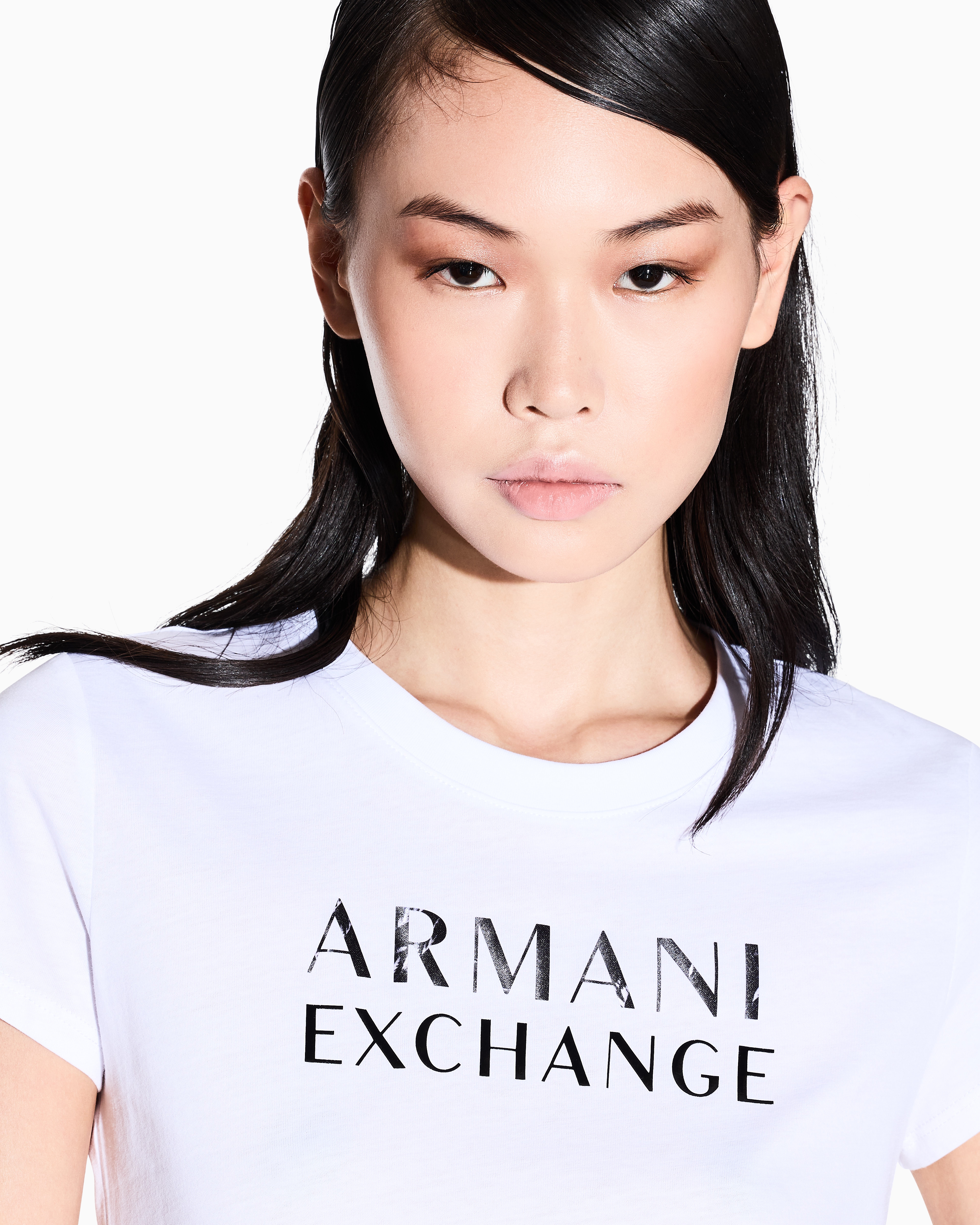 Armani Exchange - Slim Fit T-Shirts, Woman, White, Size: