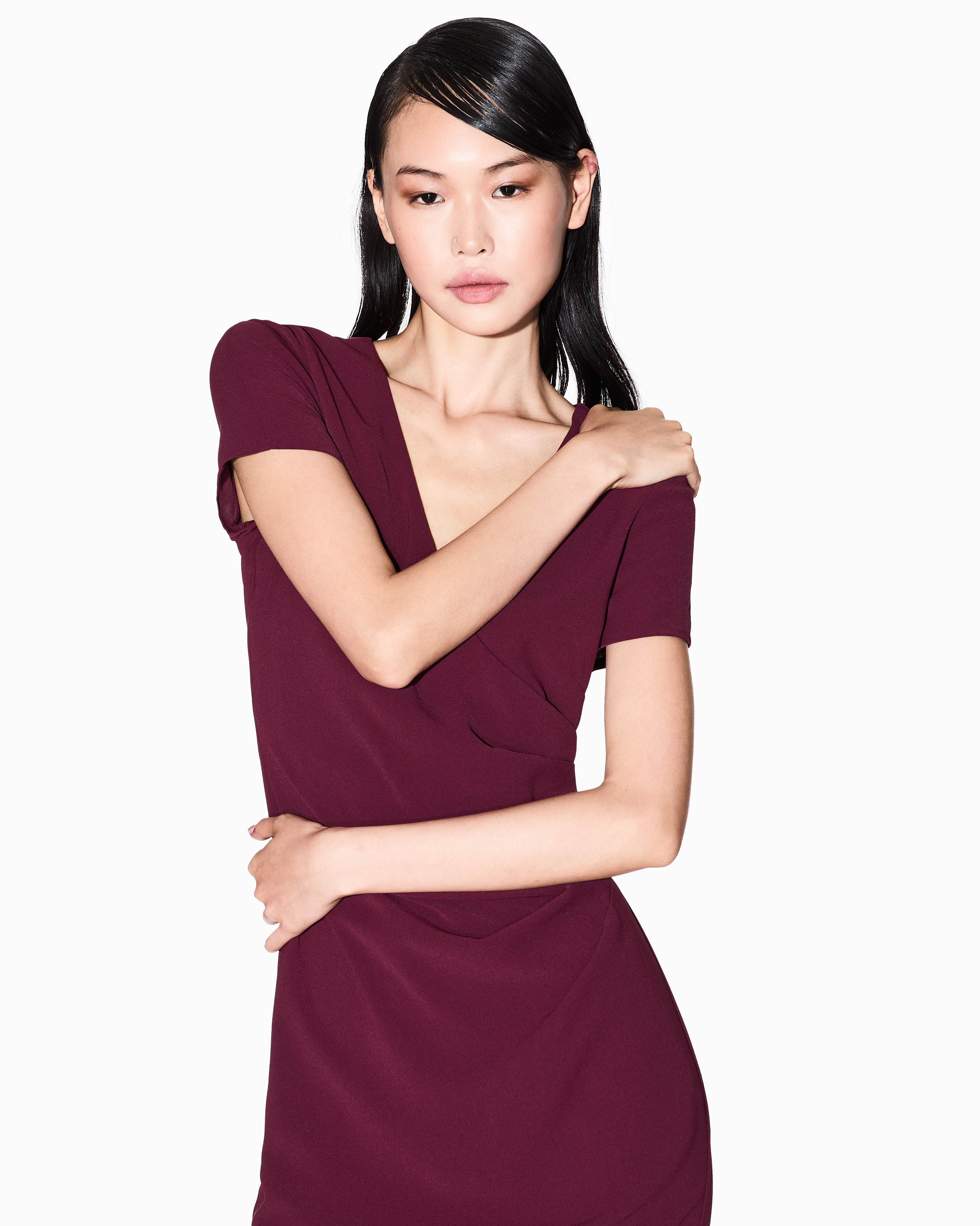 Armani Exchange - Long Dresses, Woman, Burgundy, Size: