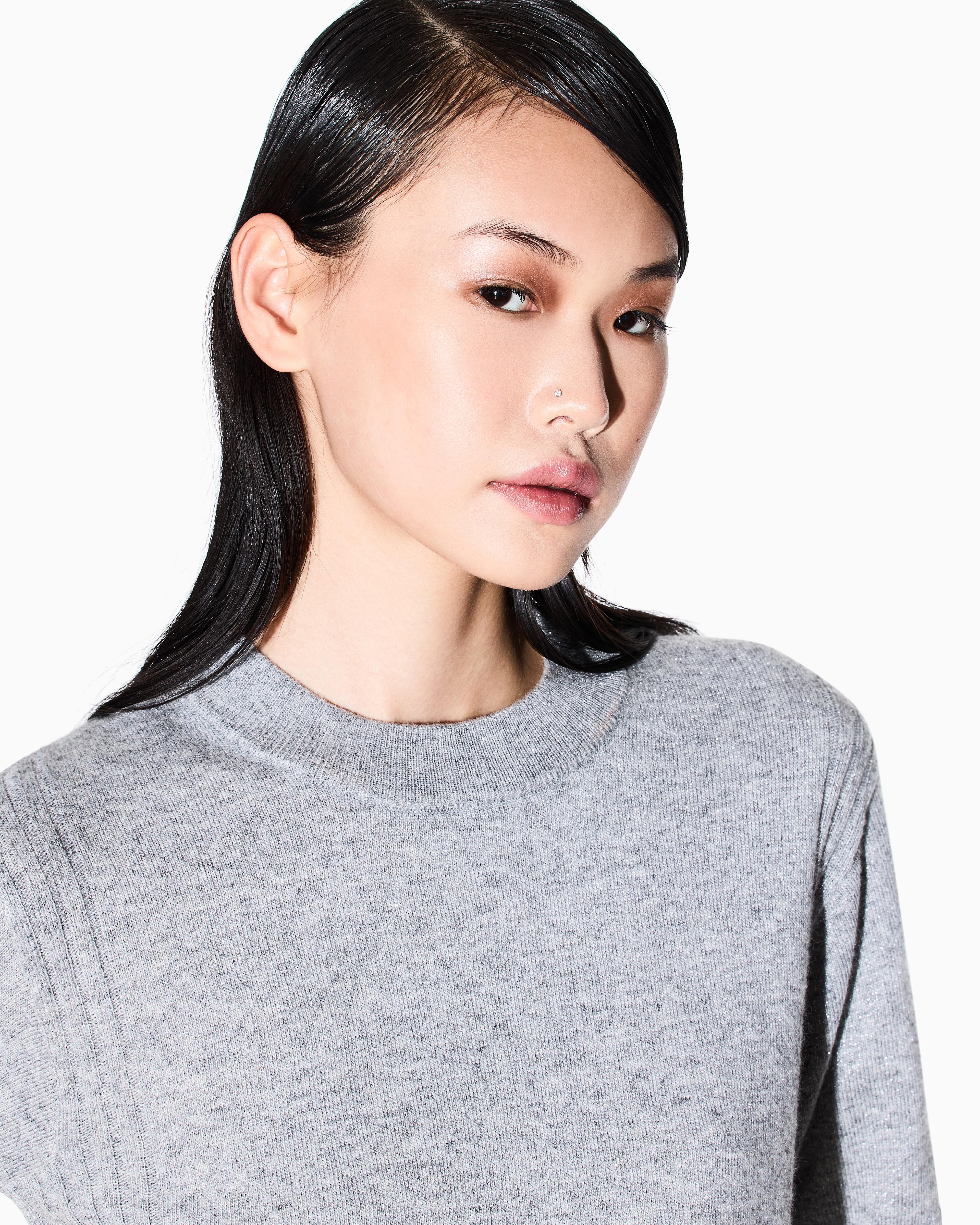 Armani Exchange - Jumpers, Woman, Silver, Size: S