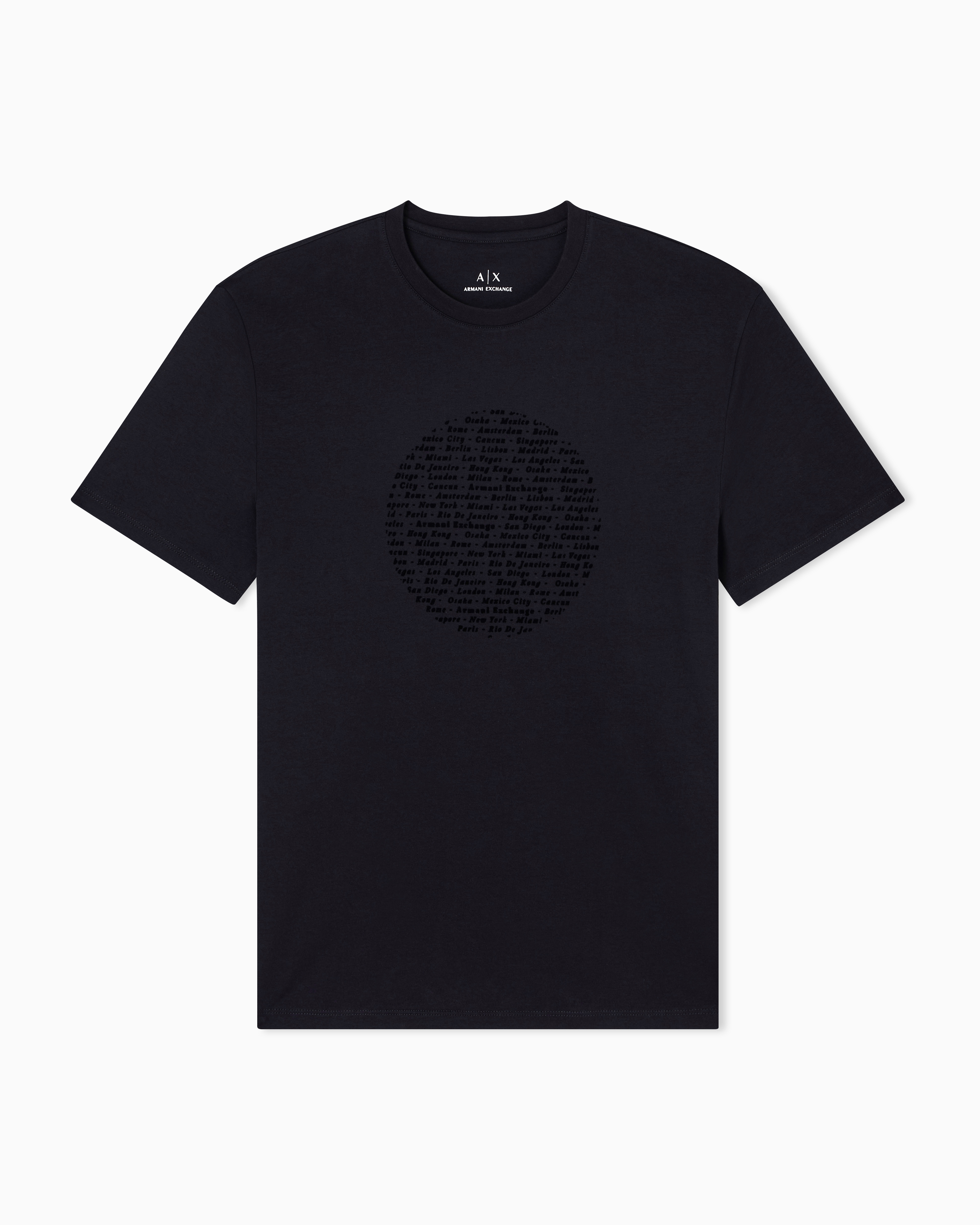 Armani Exchange - Slim fit circle print T-shirt, Man, Black, Size: