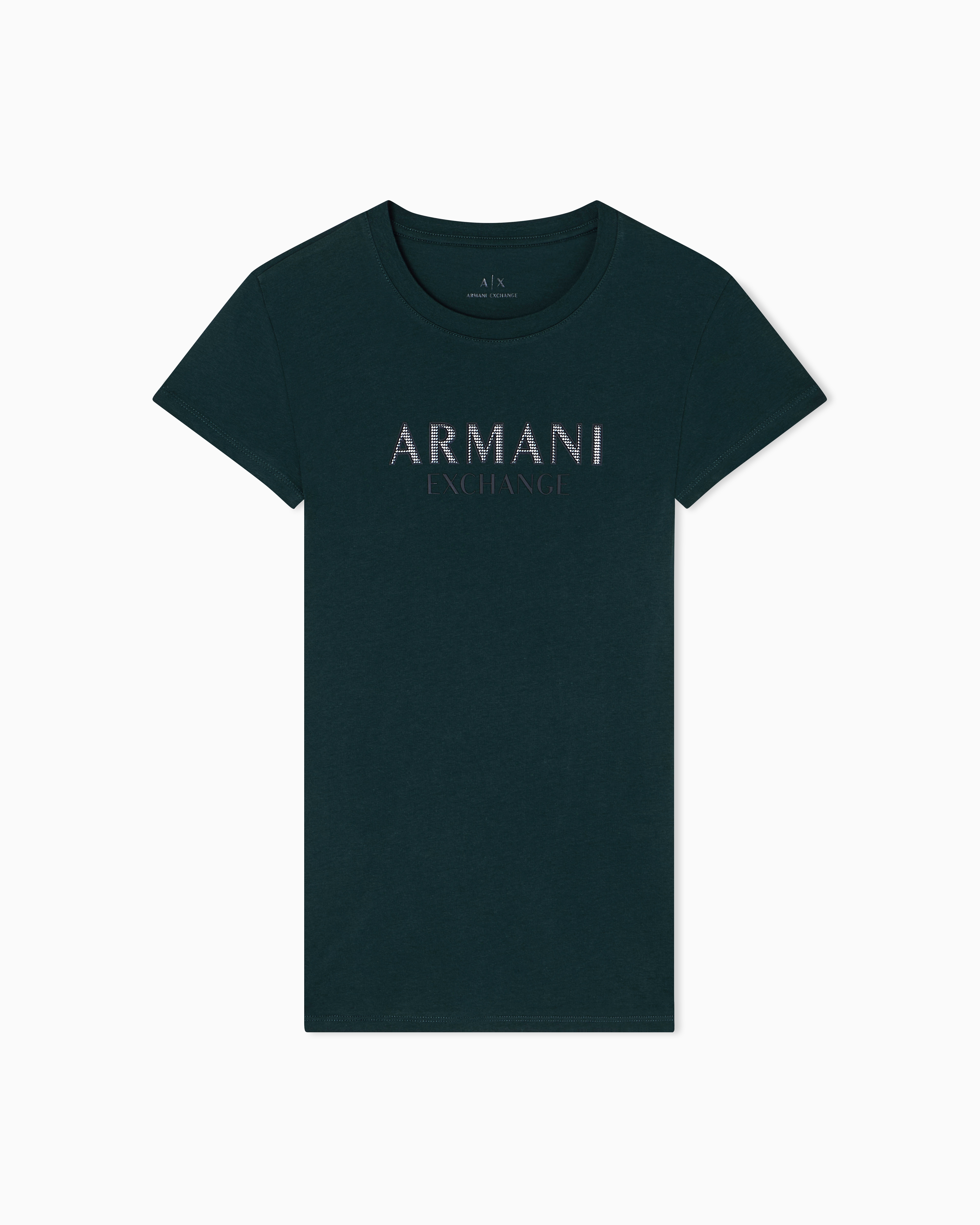 Armani Exchange - Slim Fit T-Shirts, Woman, Green, Size: S