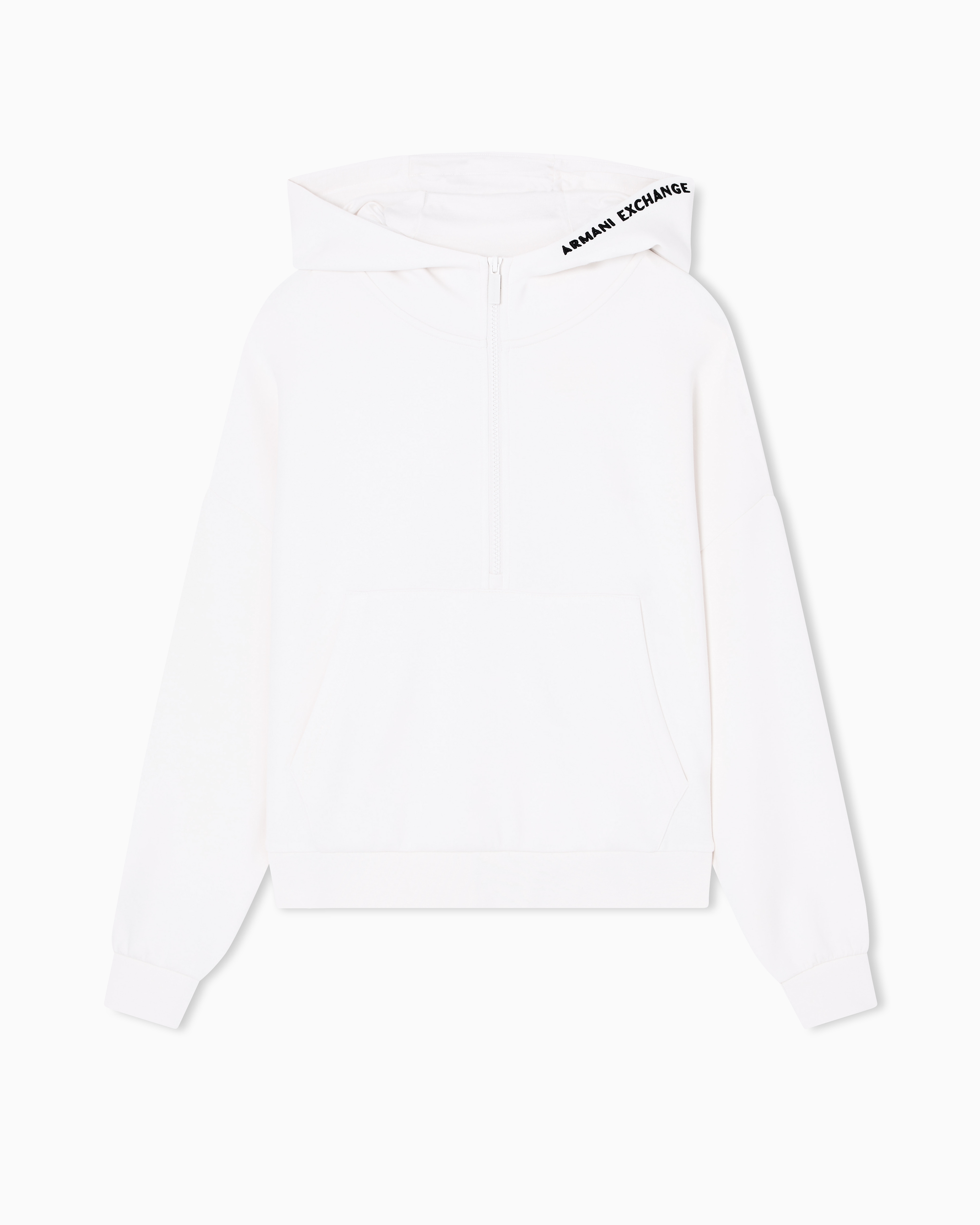 【EMPORIO ARMANI】★ White Hoodie ★ Emporio Armani Emporio Armani Logo Patch Drawstring Hoodie