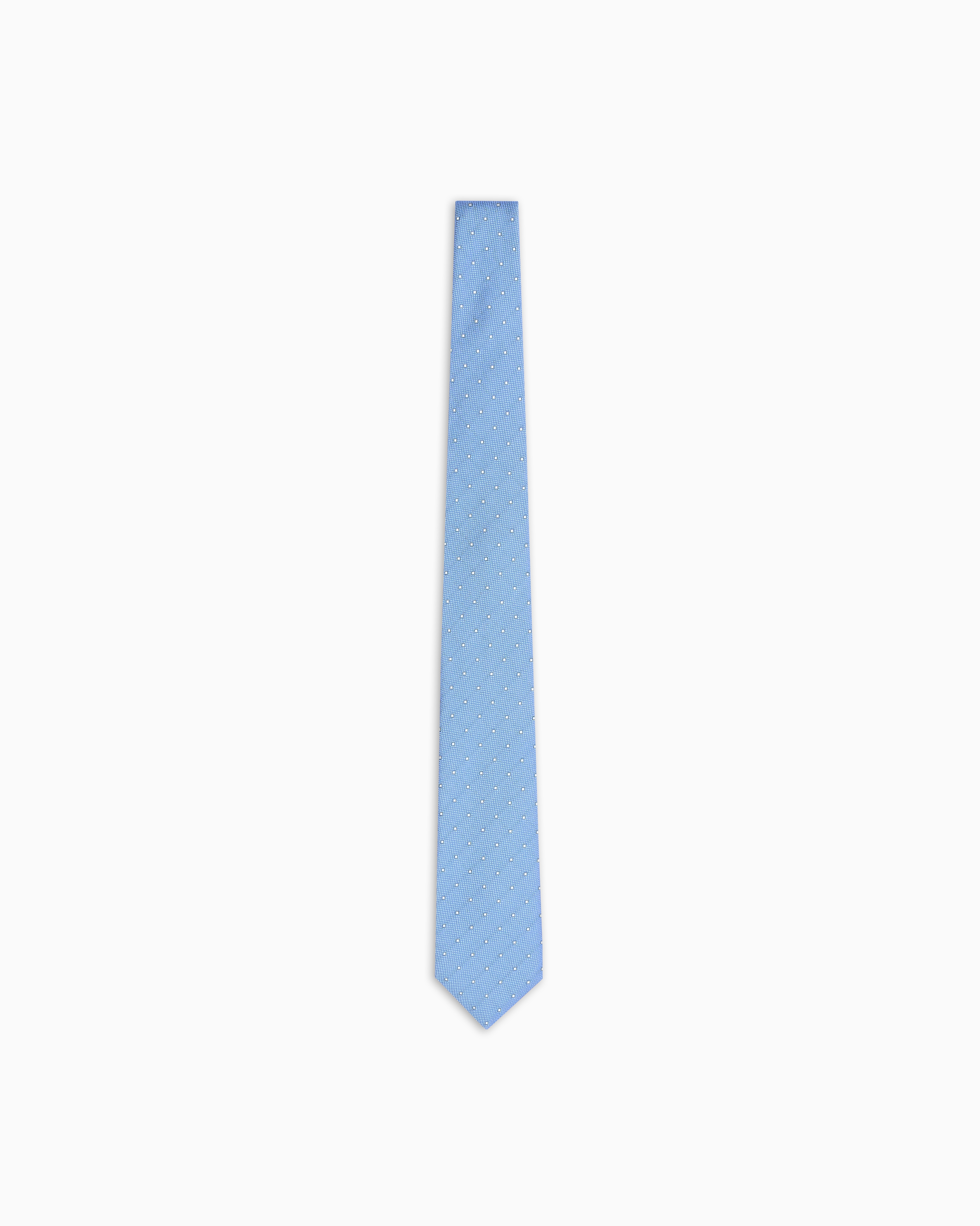 Emporio Armani Pure Silk Tie With Jacquard Micro-pattern In Multi