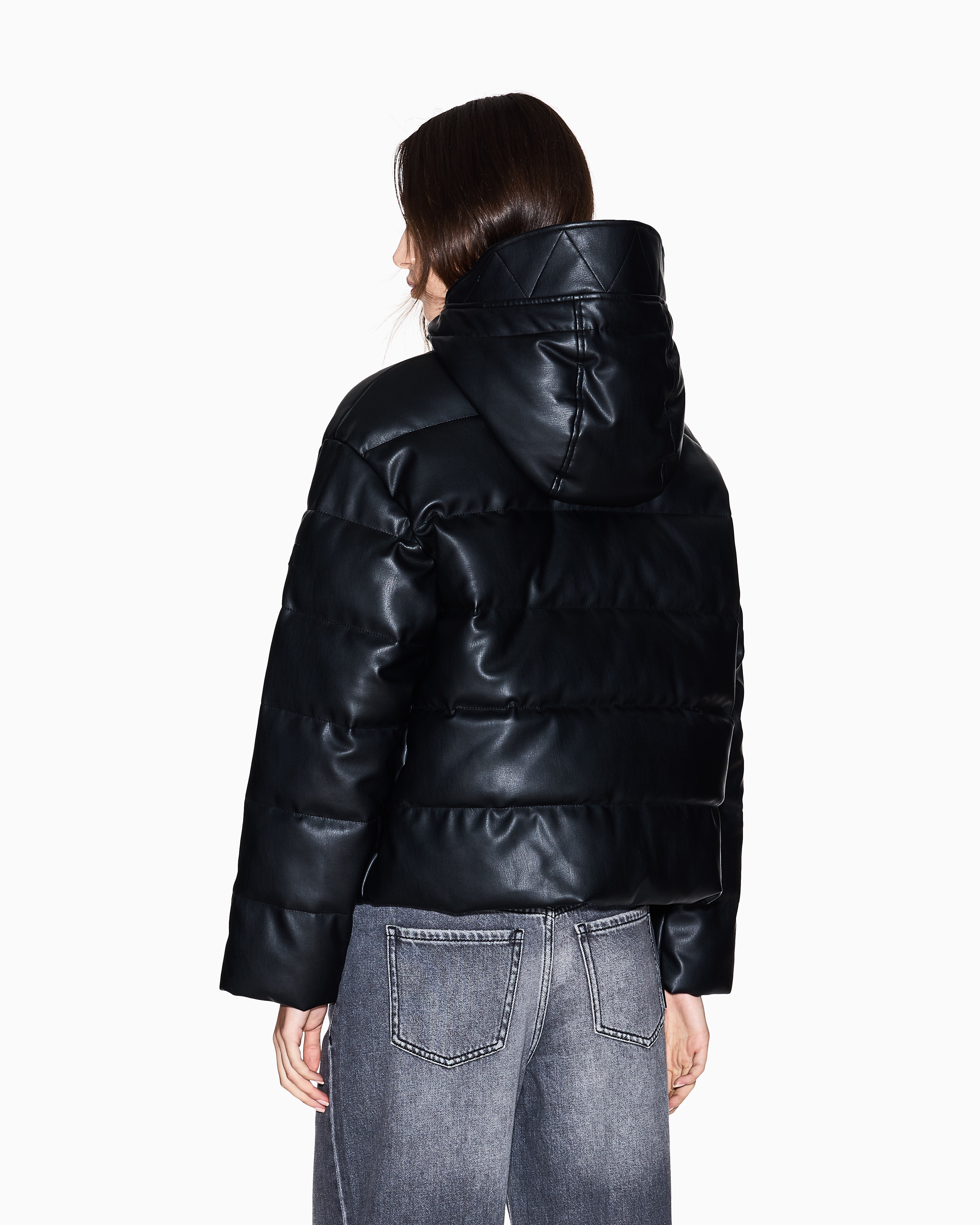 Armani Exchange - Jacket shiny recycled fabric, Woman, Black, Size: