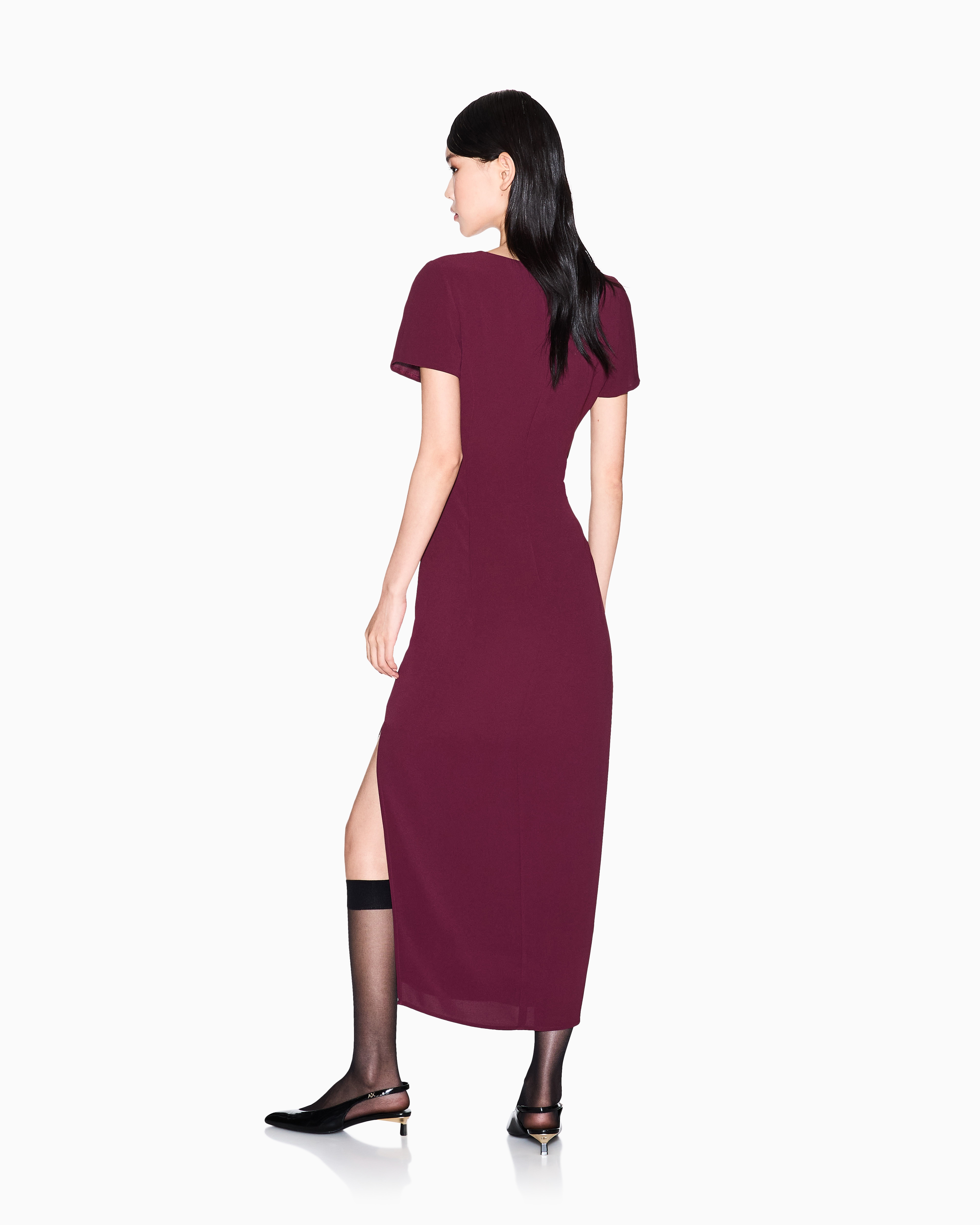 Armani Exchange - Long Dresses, Woman, Burgundy, Size: