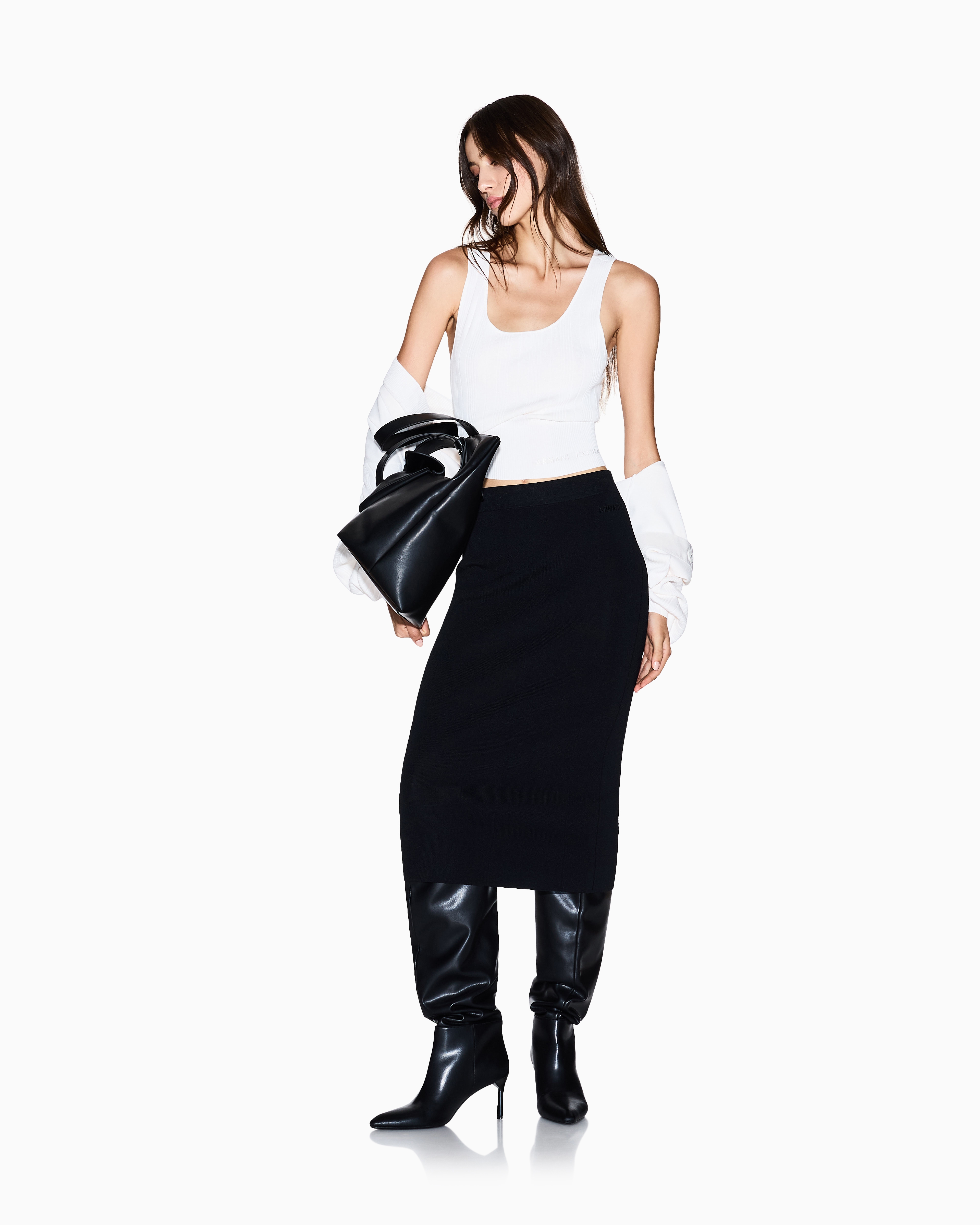 Armani Exchange Midi Skirts In Black