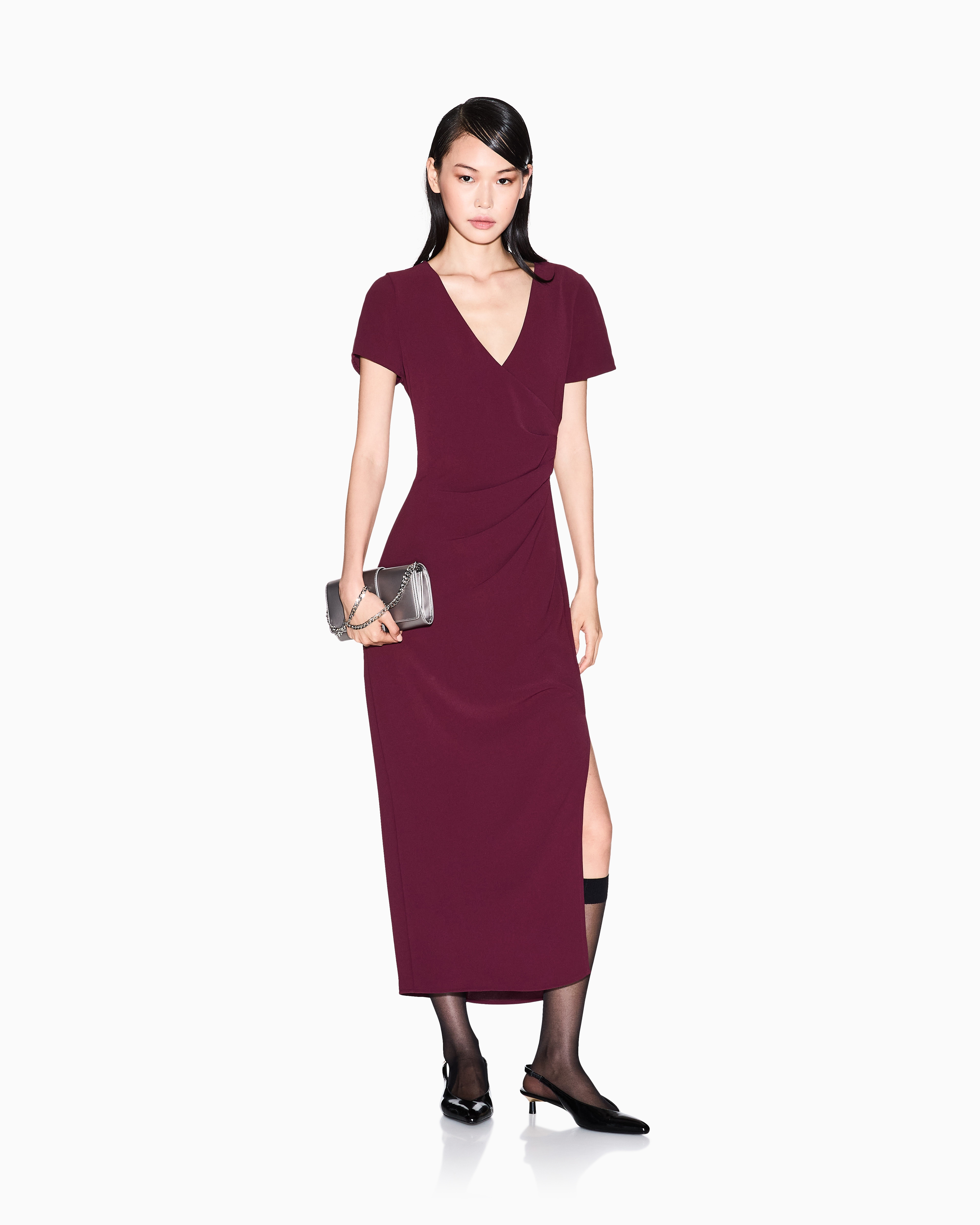 Armani Exchange - Long Dresses, Woman, Burgundy, Size: