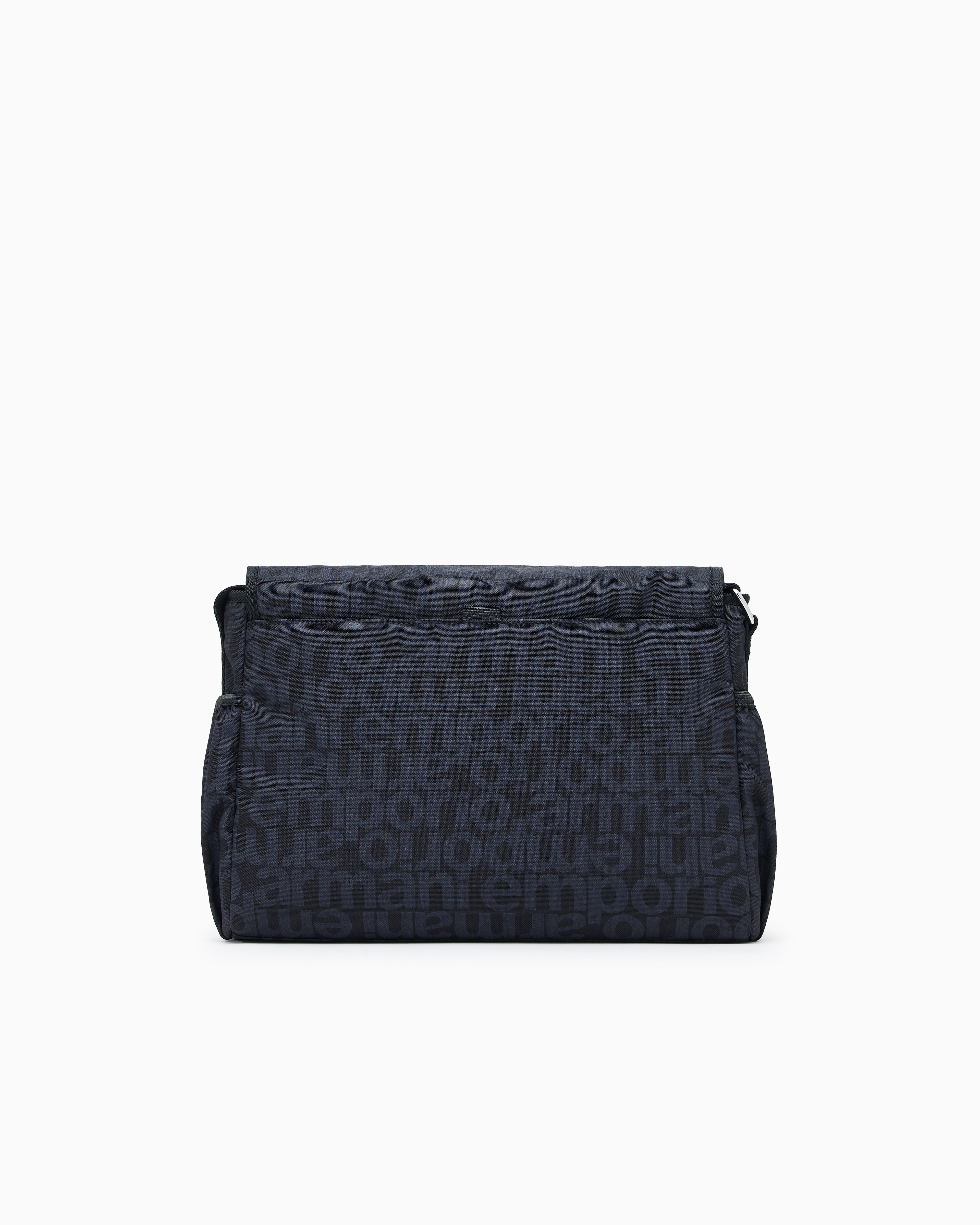 Emporio Armani Asv Mummy Bag Set With All-over Logo Lettering In Blue