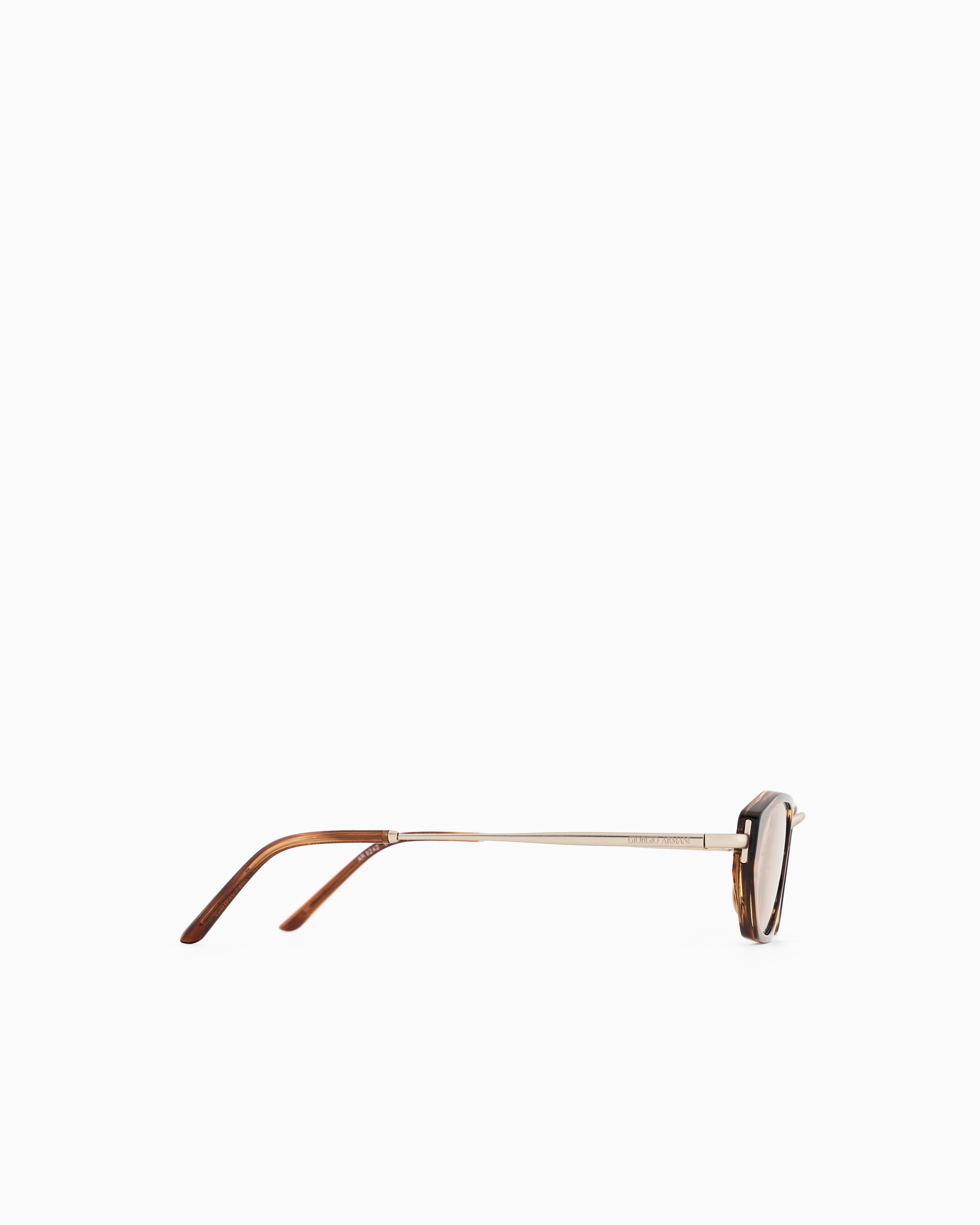 Giorgio Armani Hexagonal Sunglasses In Brown