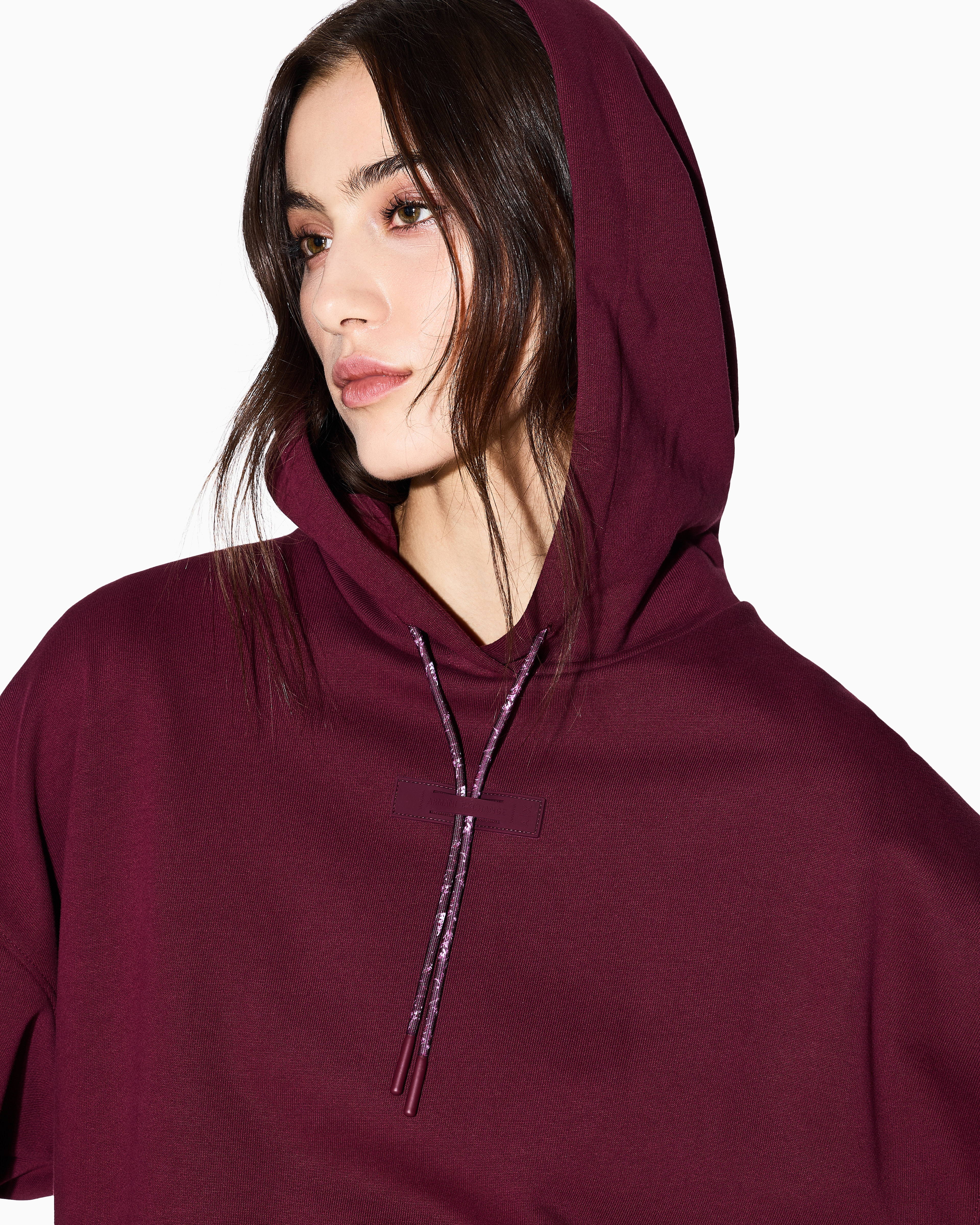 Armani Exchange - Hoodies, Woman, Burgundy, Size: