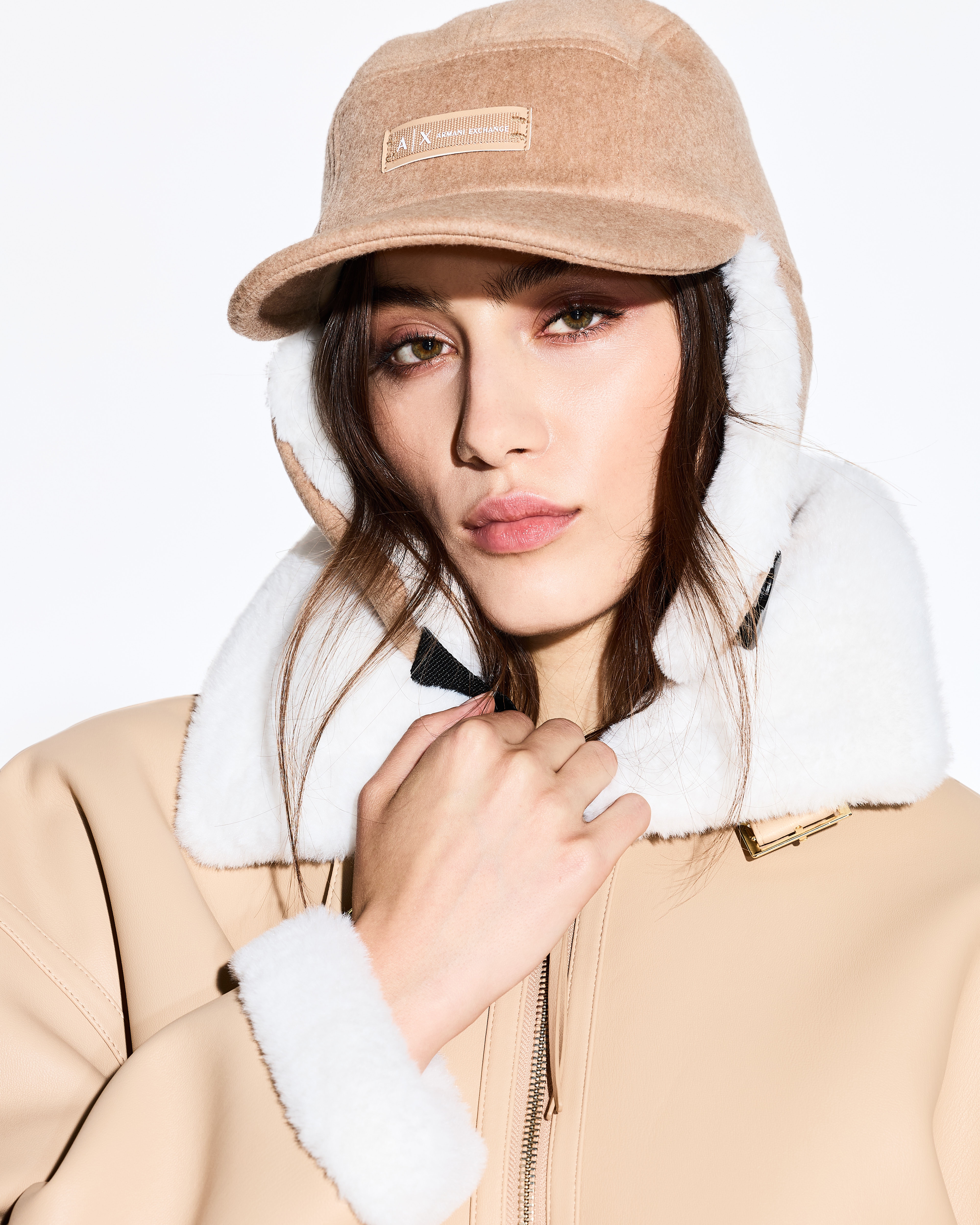Armani Exchange - Caps, Woman, Camel, Size: TU