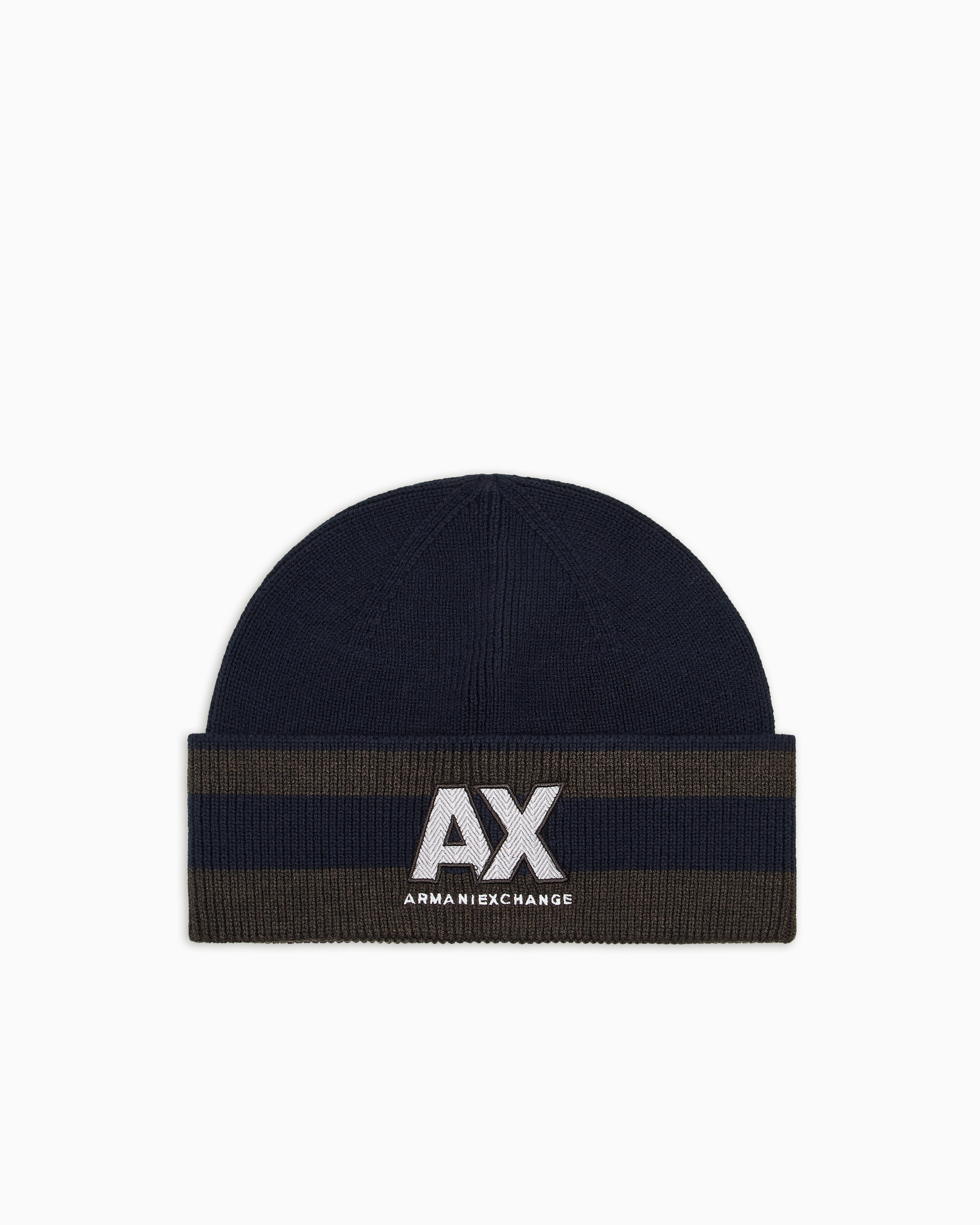 Armani Exchange - Beanie hat with logo, Man, Blue, Size: TU