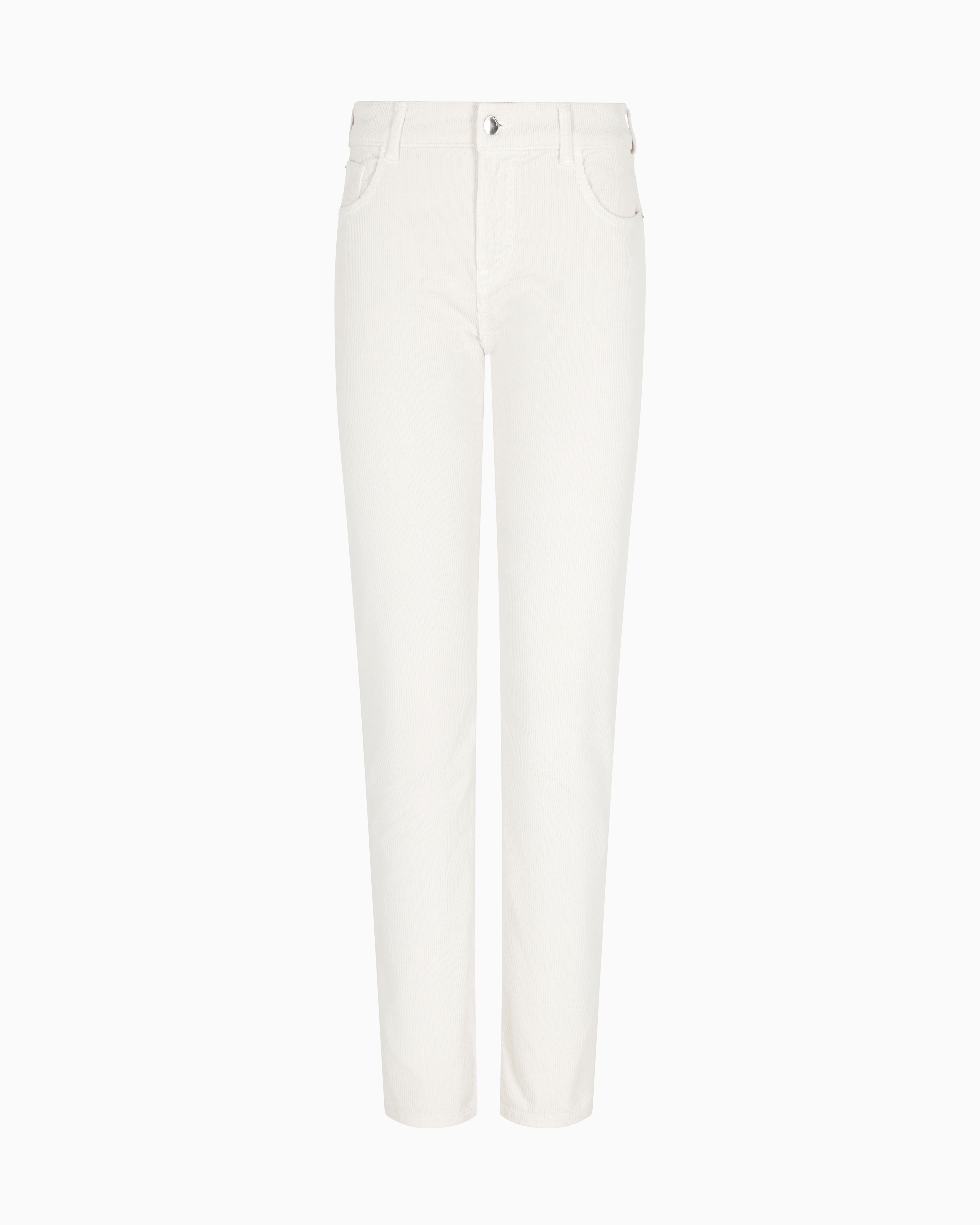 Emporio Armani - J36 slim-fit garment-dyed corduroy trousers, Woman, Beige, Size: