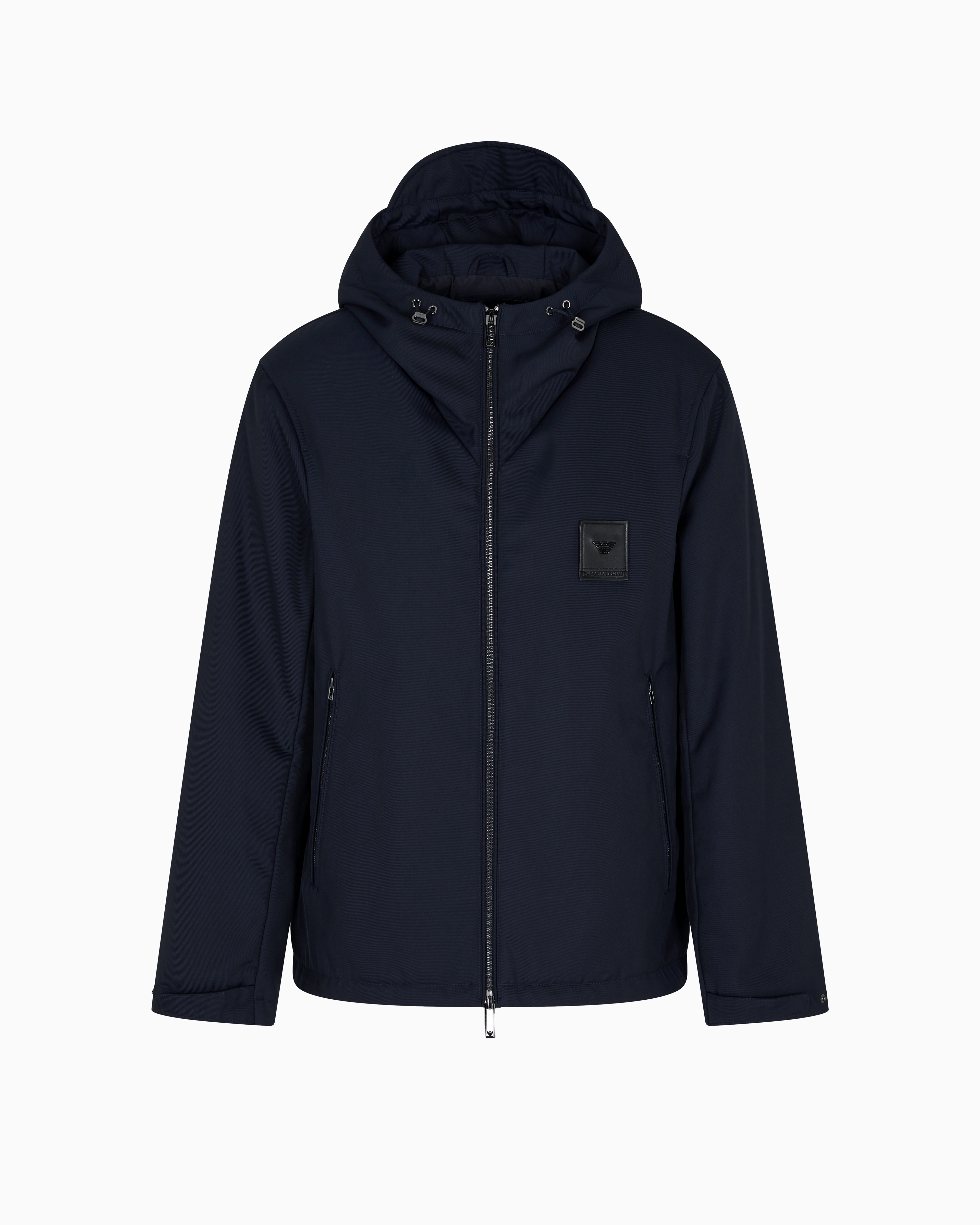 Emporio Armani - Nylon jacket with hood and visor, Man, Navy Blue, Size: