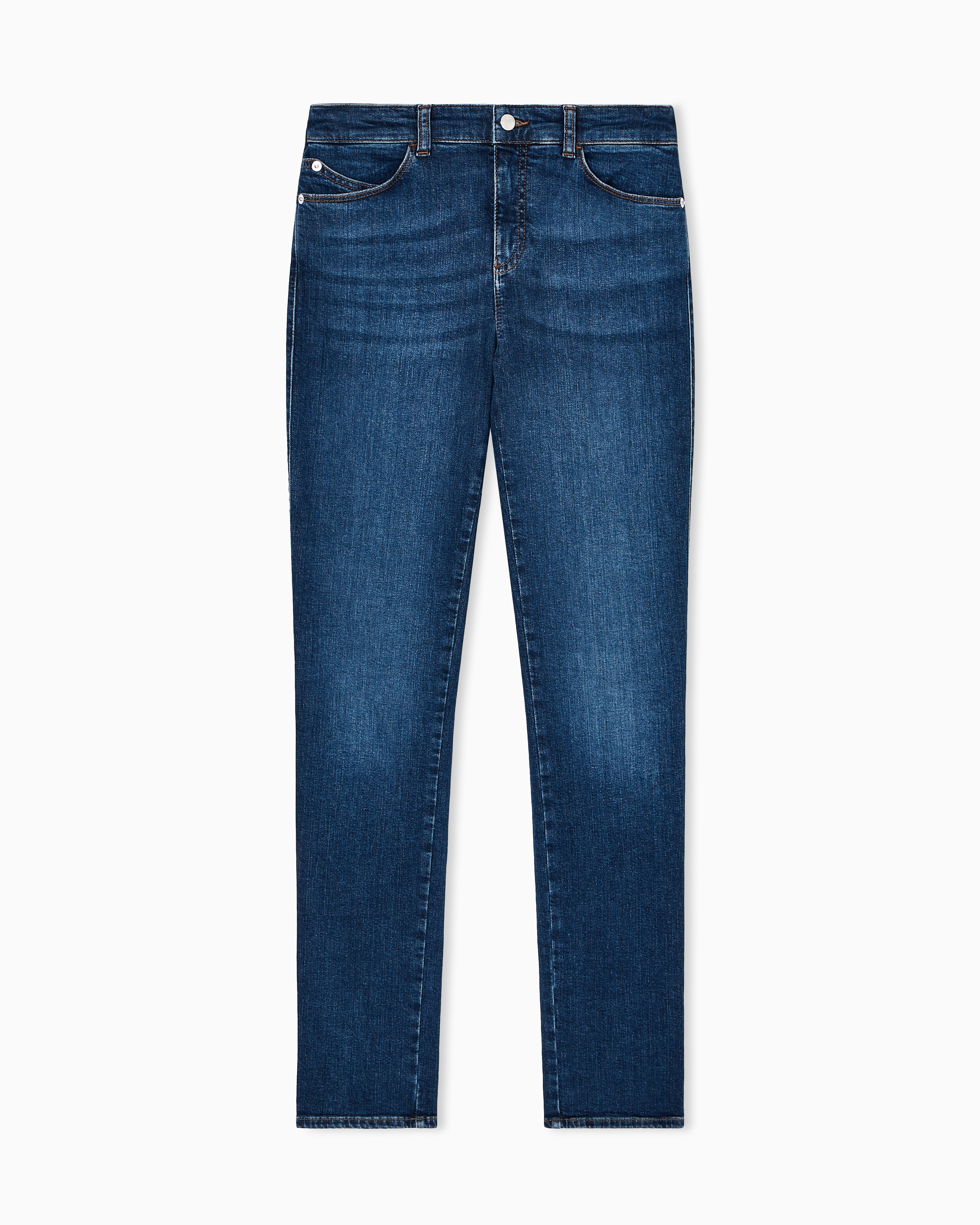 Emporio Armani - Worn-look denim jeans, Woman, Blue, Size: