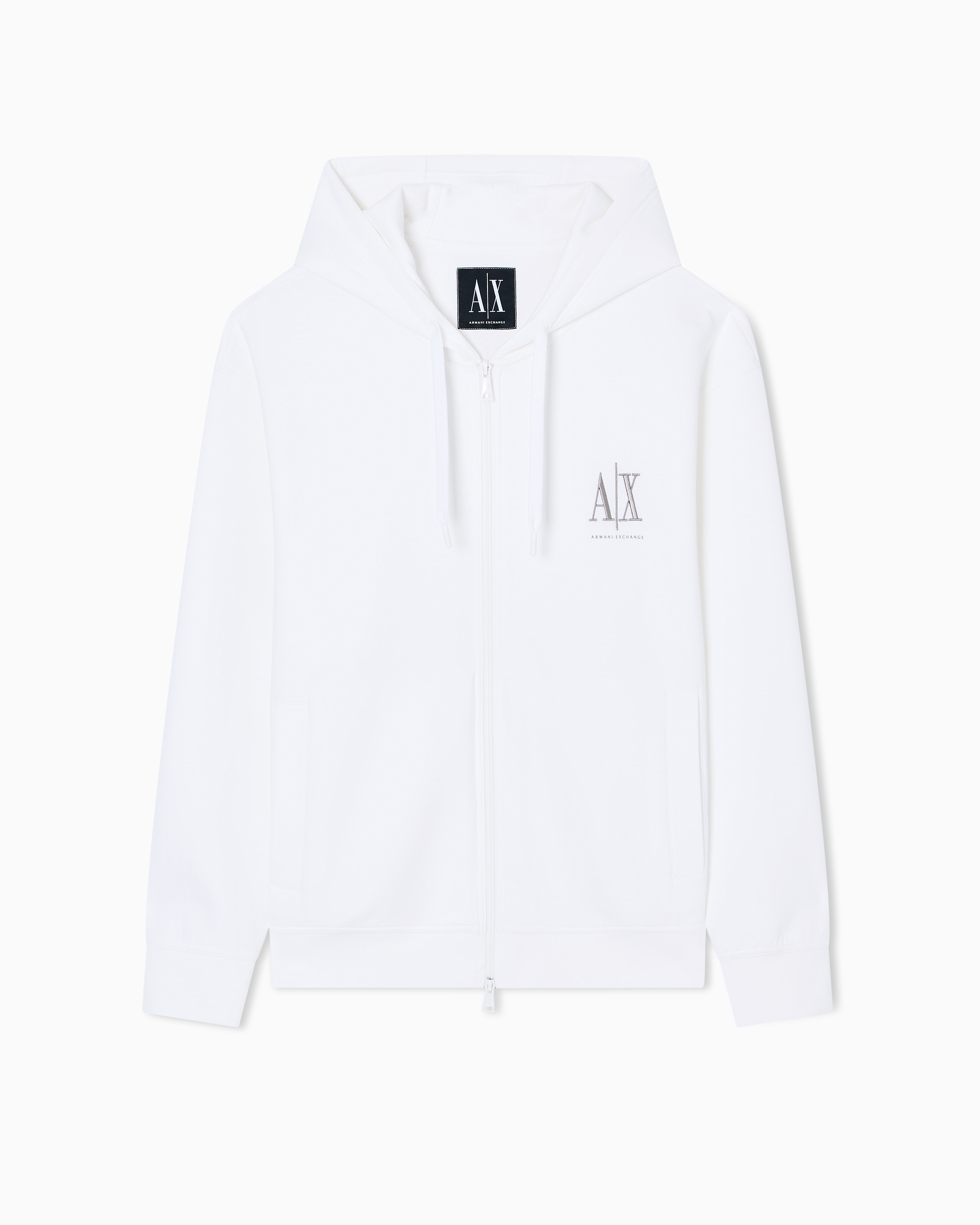 Zip-up hoodie with embroidered logo