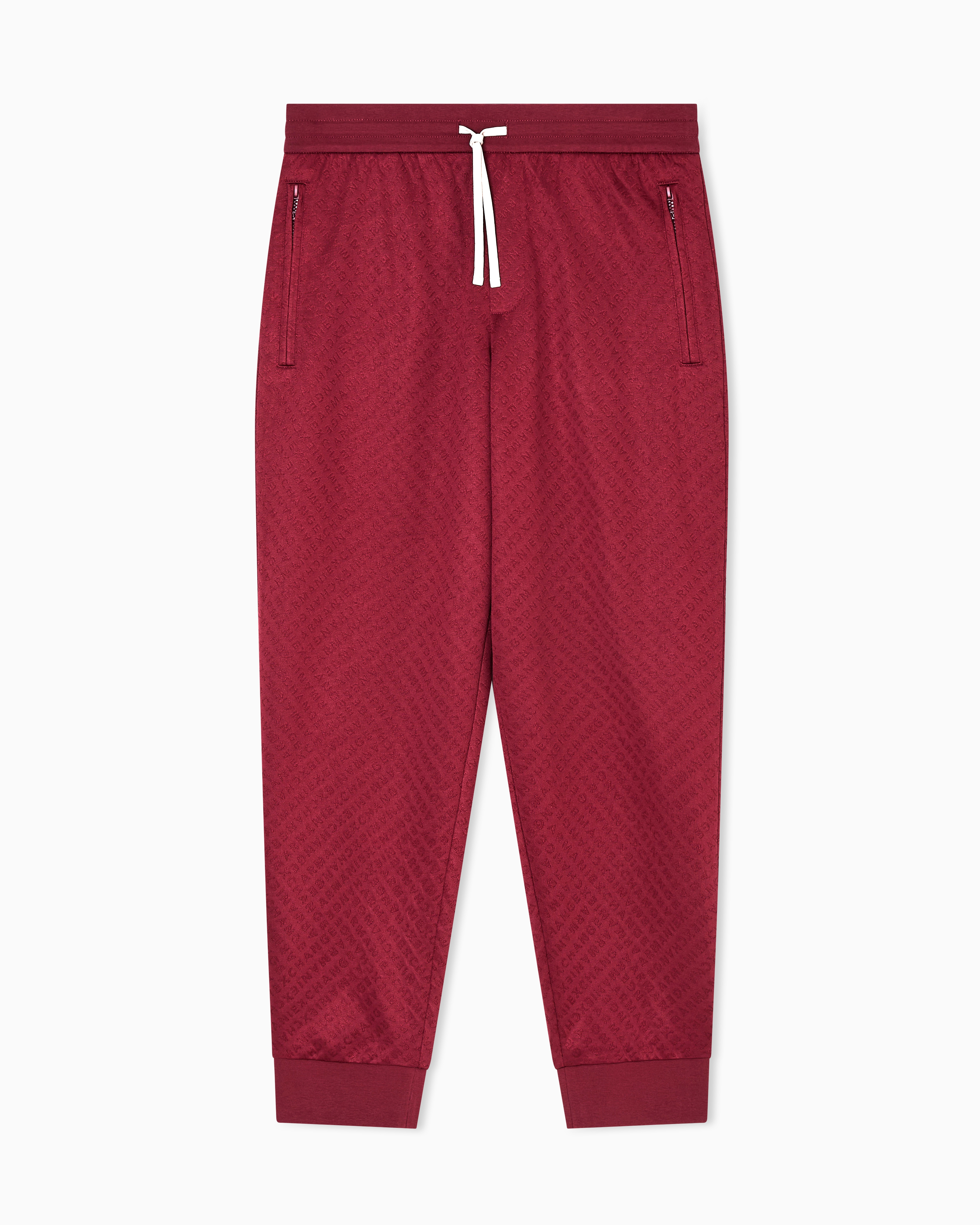Armani Exchange Micro-textured Jogger Pants In Red