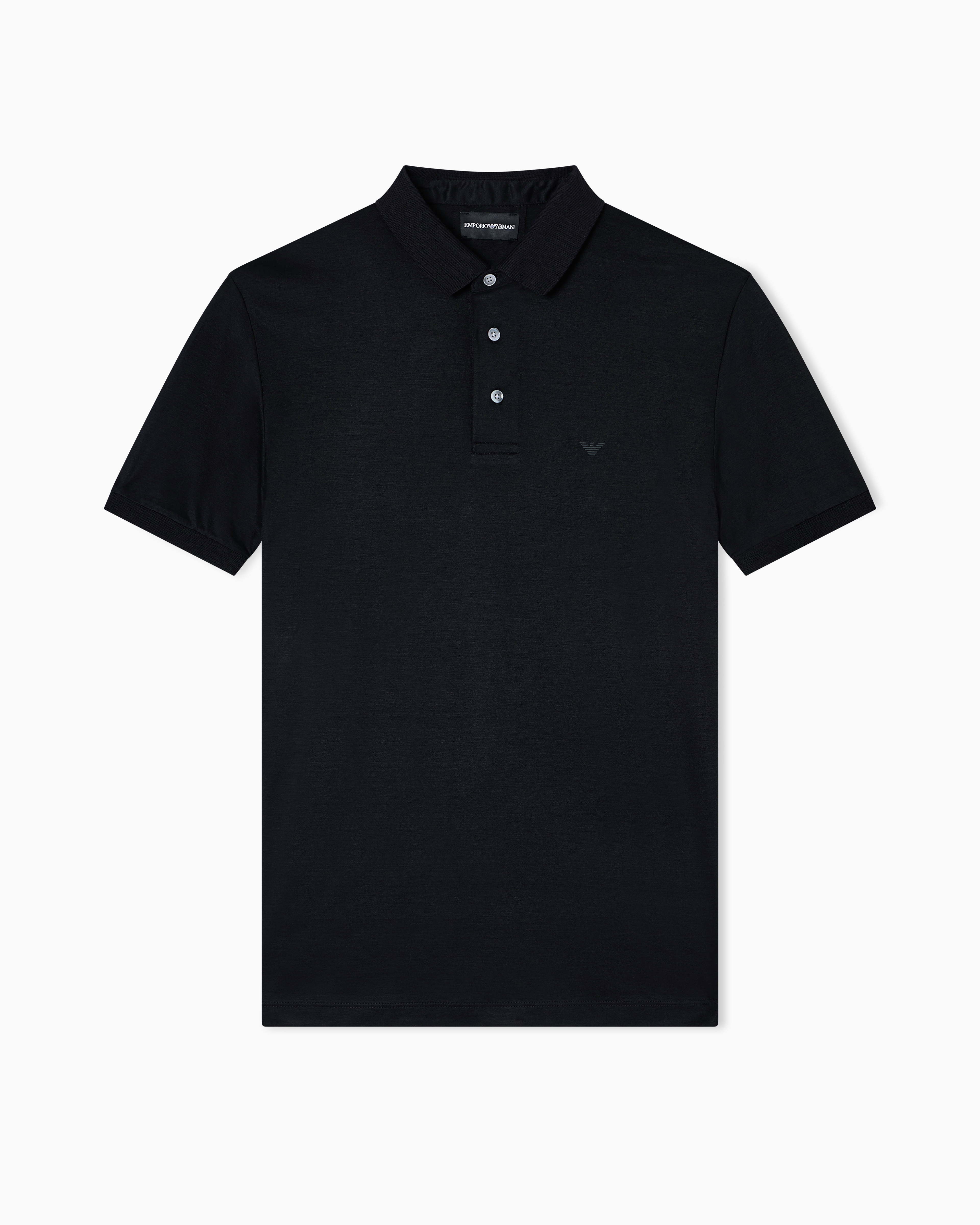 Emporio Armani - ASV Lyocell-blend jersey polo shirt, Man, Black, Size: