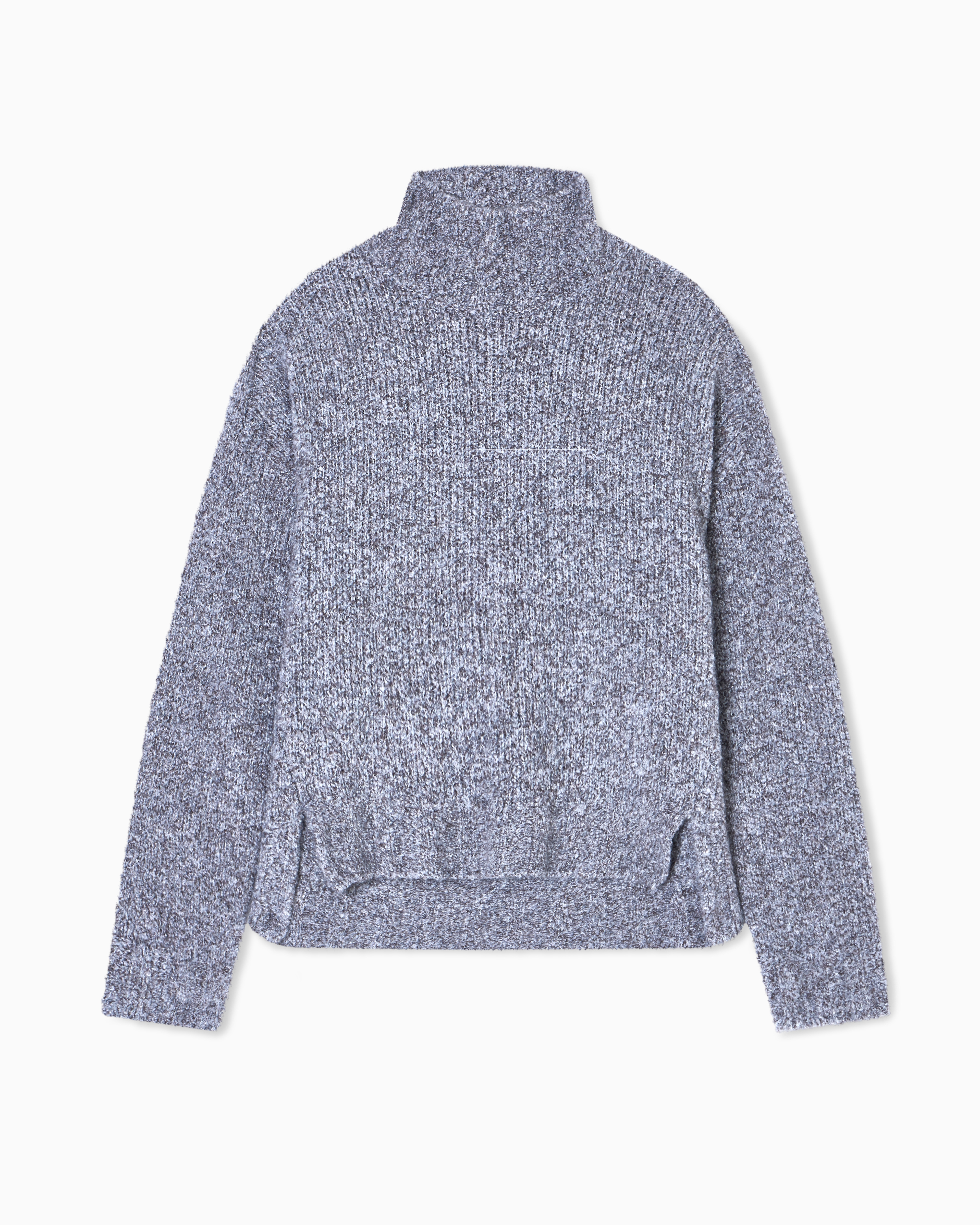 Giorgio Armani Mock-neck Jumper In Bouclé Cashmere, And Silk In Gray