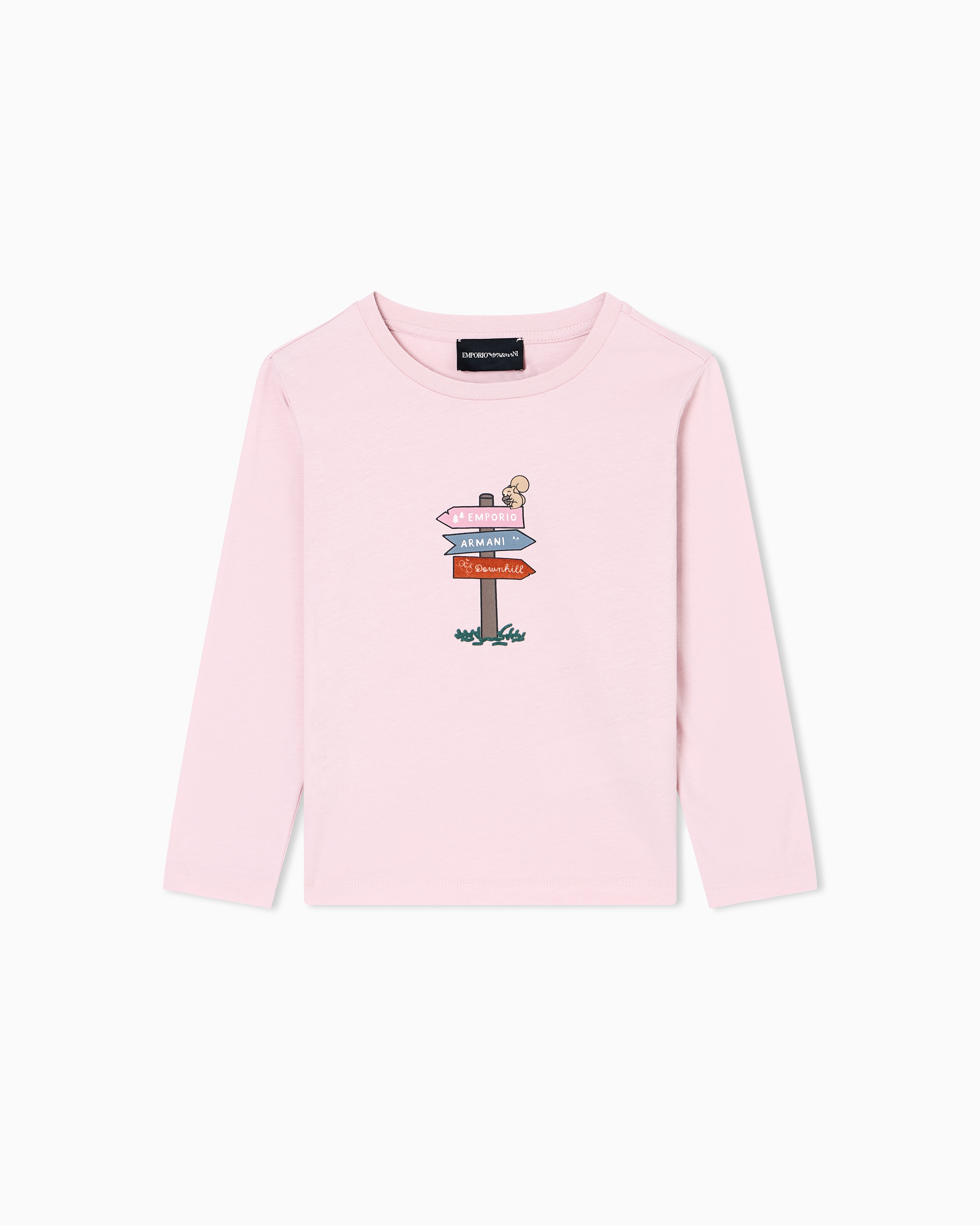 Emporio Armani - ASV forest-print jersey jumper, Girl, Pink, Size: