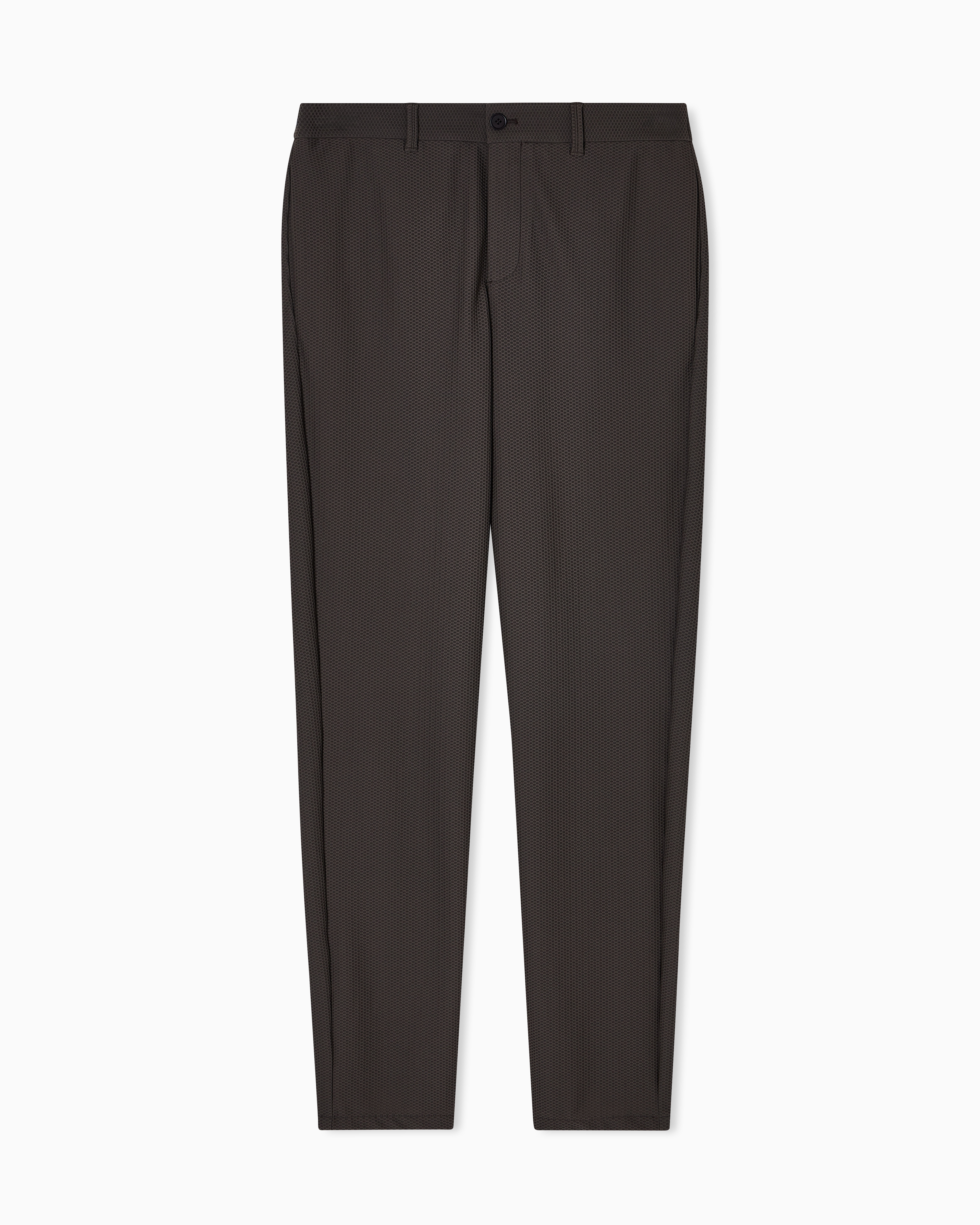 Giorgio Armani Pantalon Sans Pince En Tissu Gaufré Technique In Sand