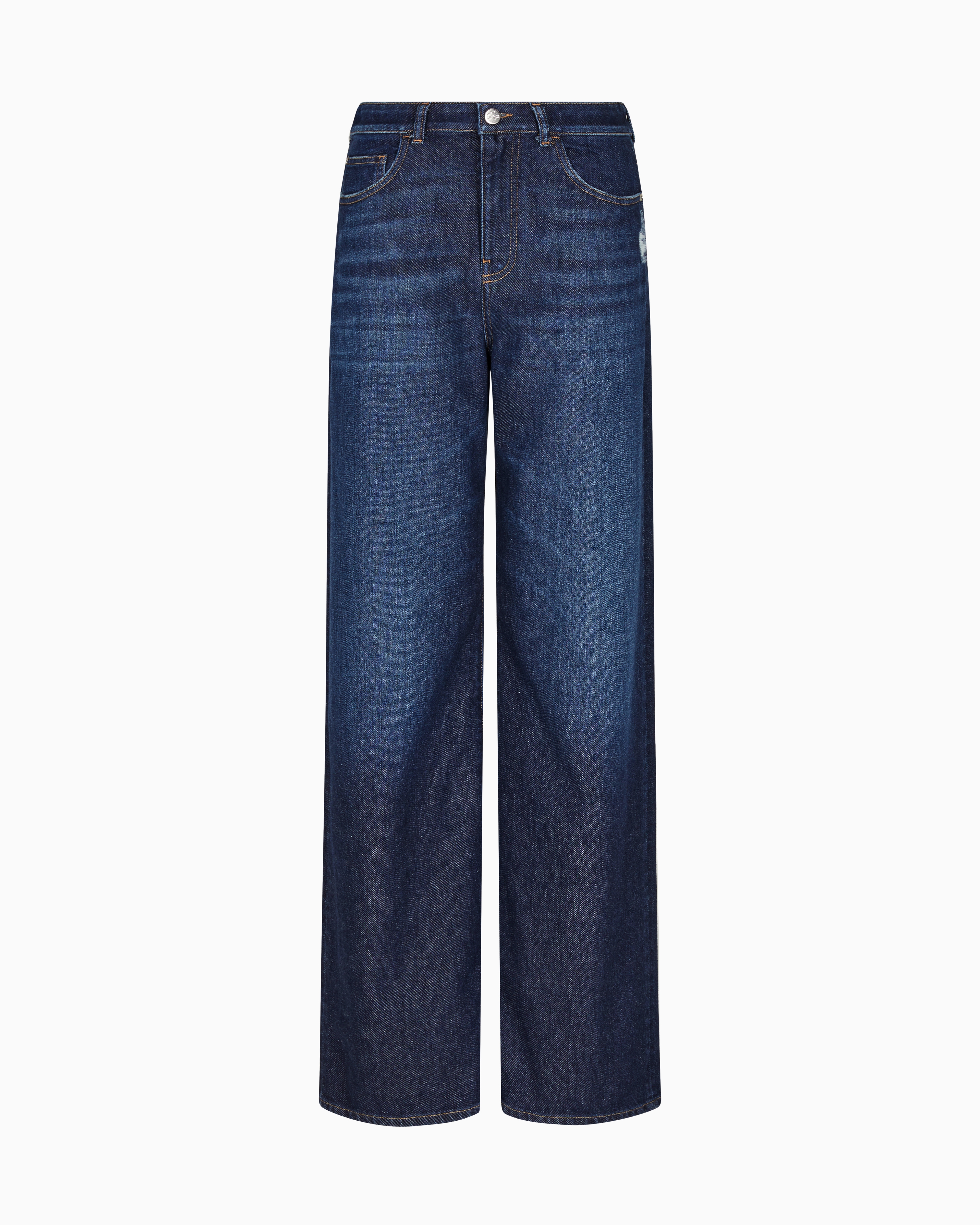 Emporio Armani - J8B relaxed-fit, vintage-look denim jeans , Woman, Blue, Size: