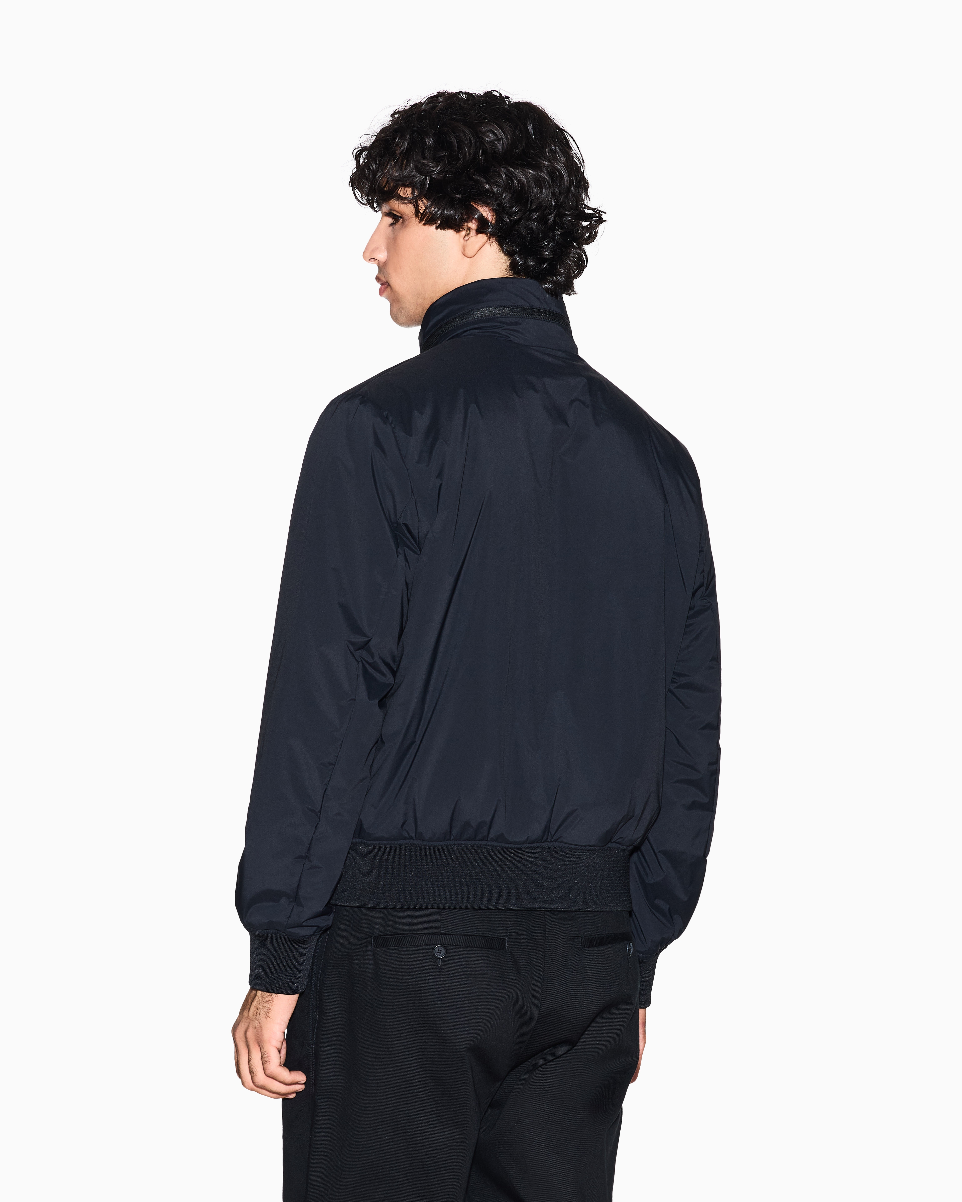 Armani Exchange - Stretch nylon jacket, Man, Black, Size: