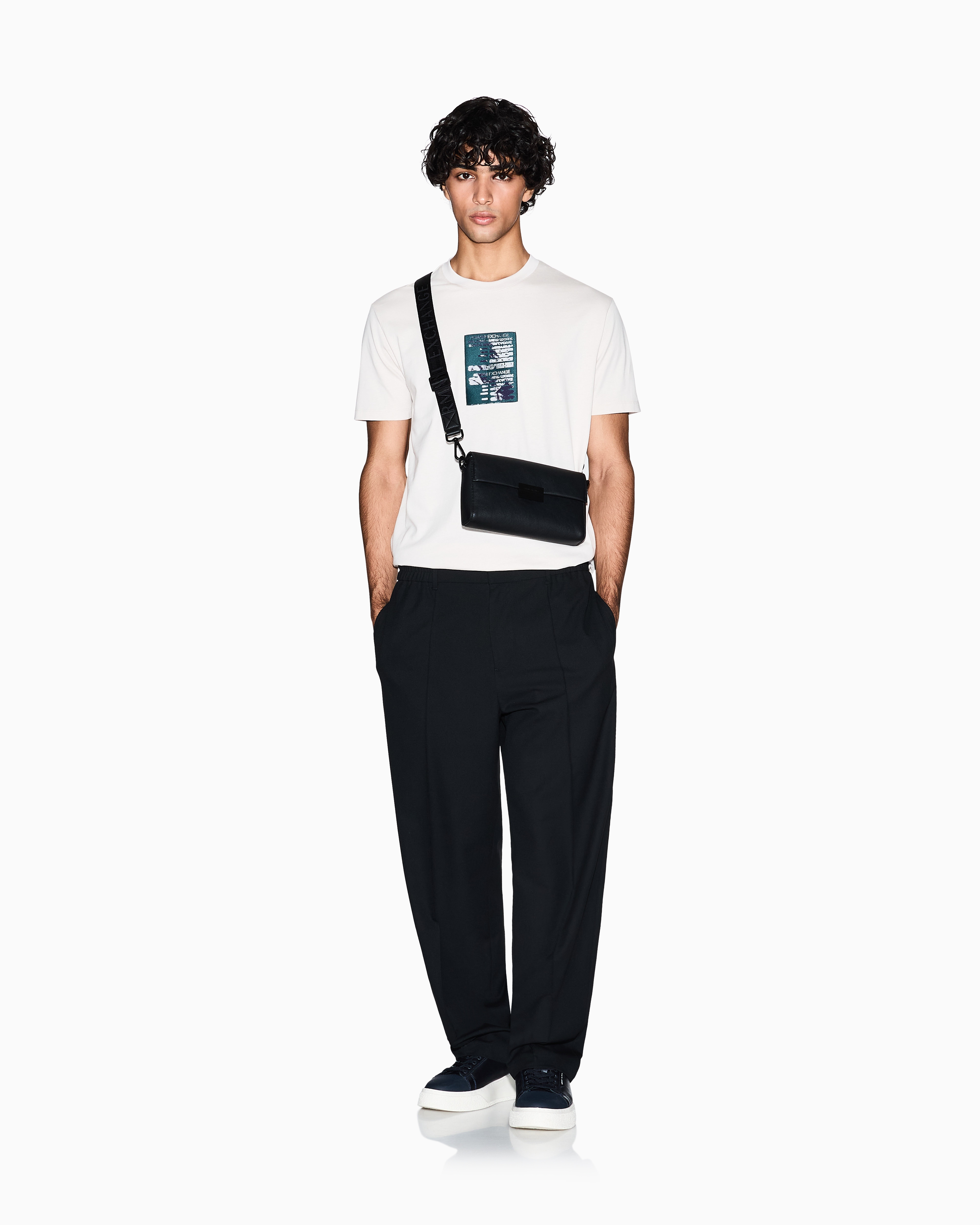 Armani Exchange - Regular fit graphic print T-shirt, Man, White, Size: M
