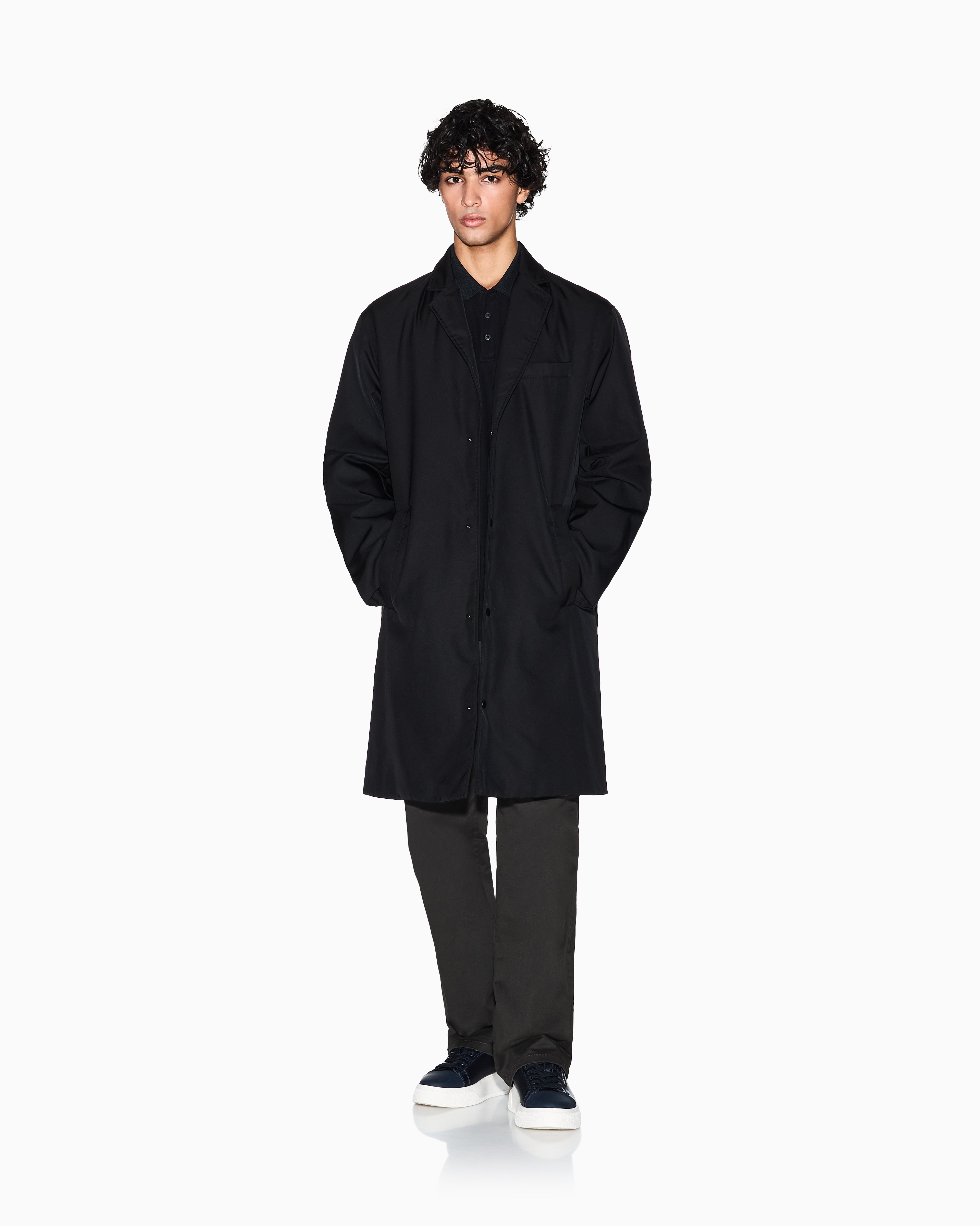 Armani Exchange - Single-breasted coat, Man, Black, Size:
