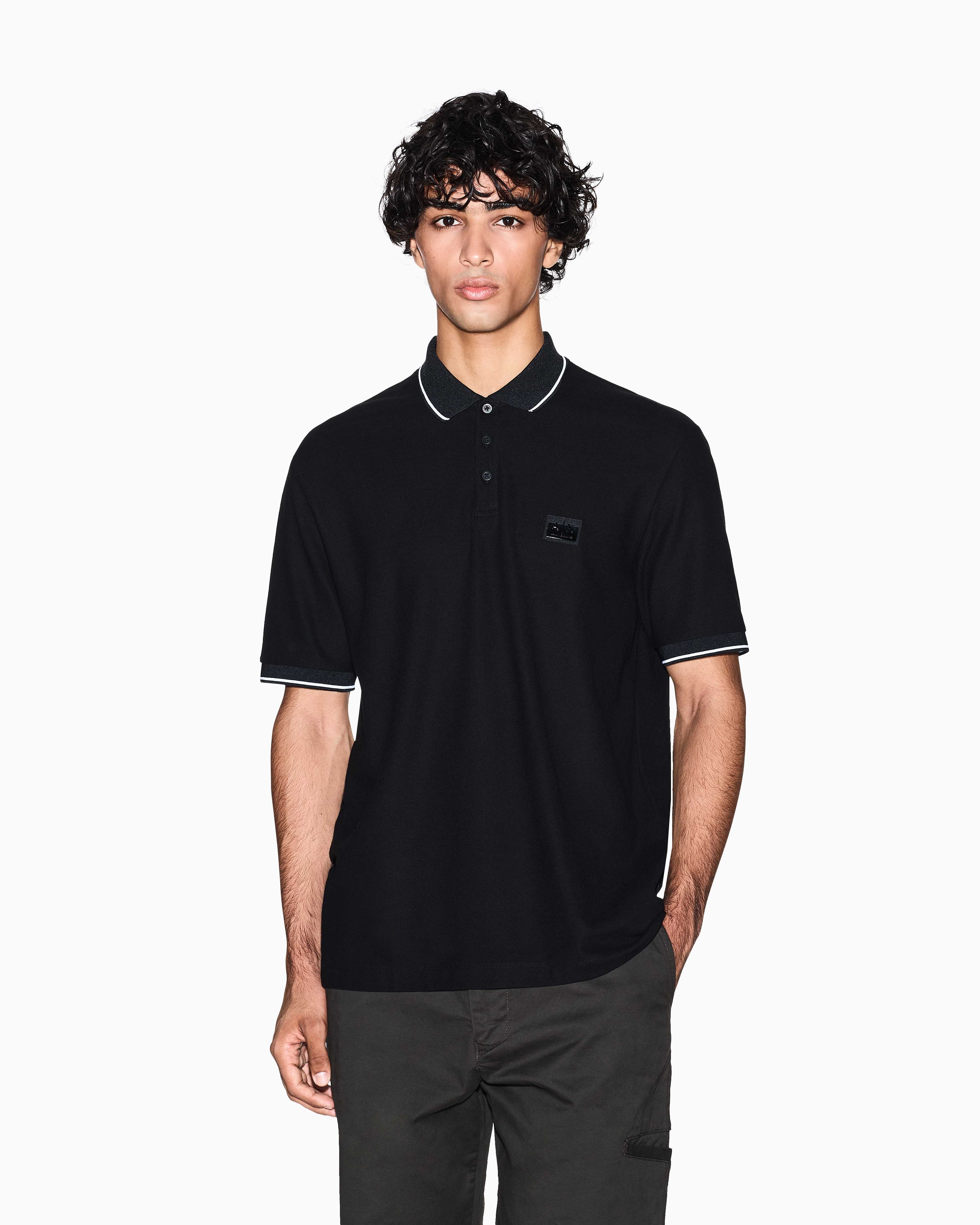 Armani Exchange - Polo Shirts, Man, Black, Size: