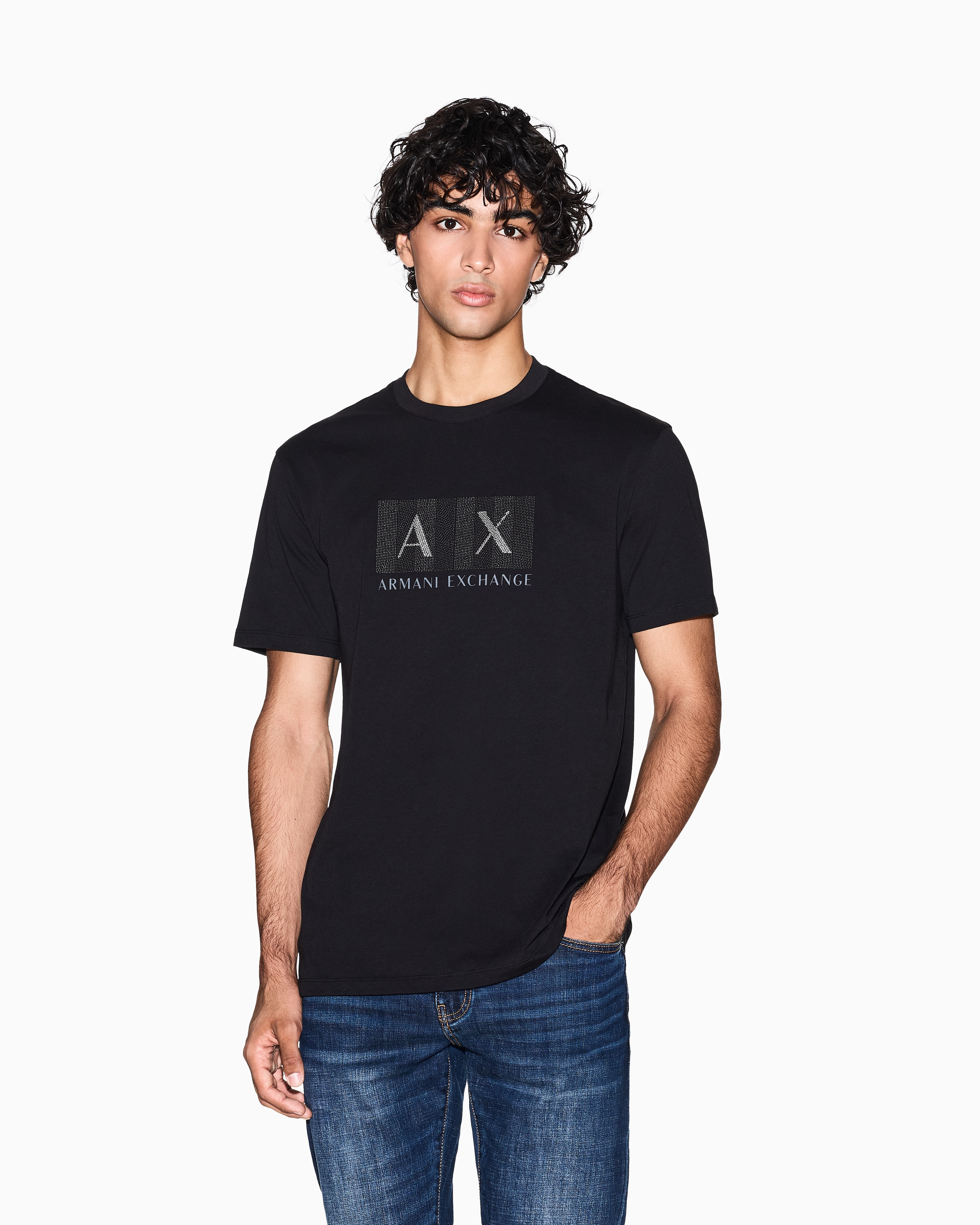 Armani Exchange - Regular Fit T-Shirts, Man, Black, Size: