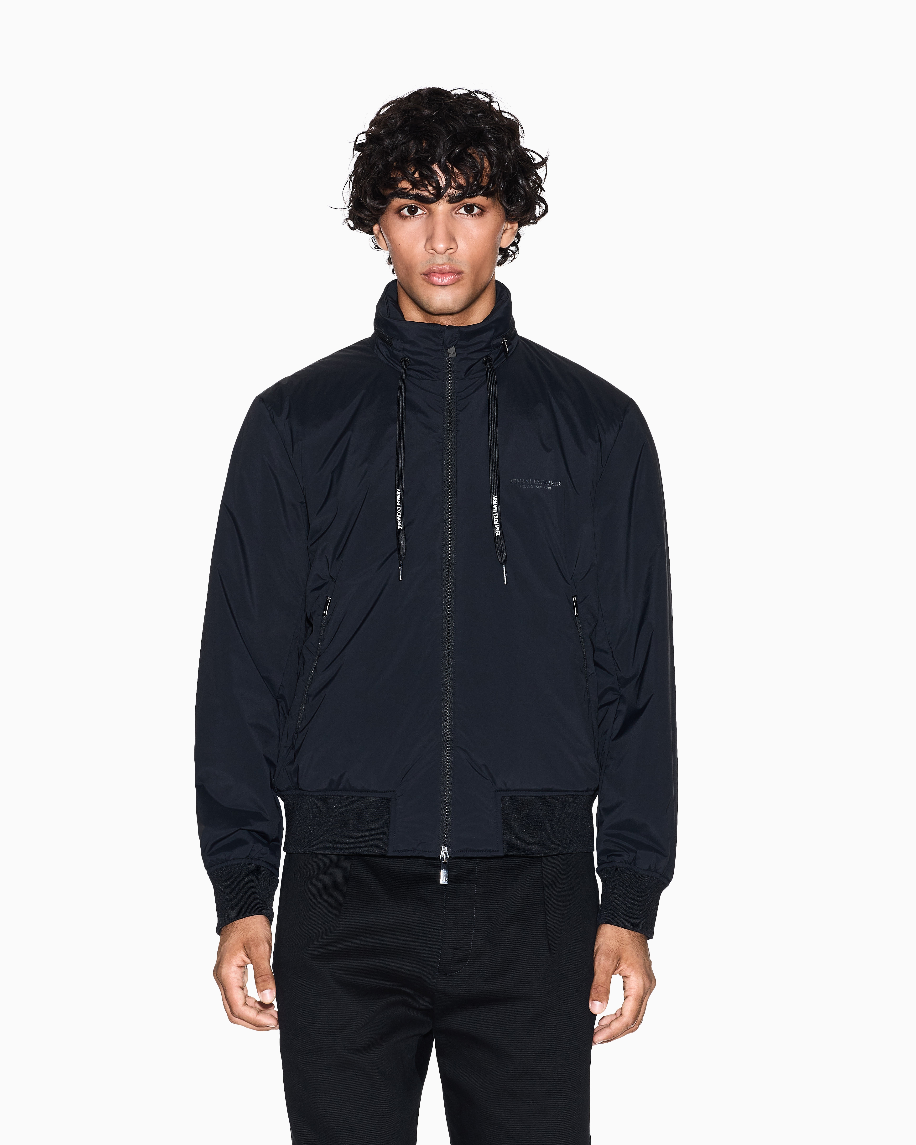 Armani Exchange - Stretch nylon jacket, Man, Black, Size: