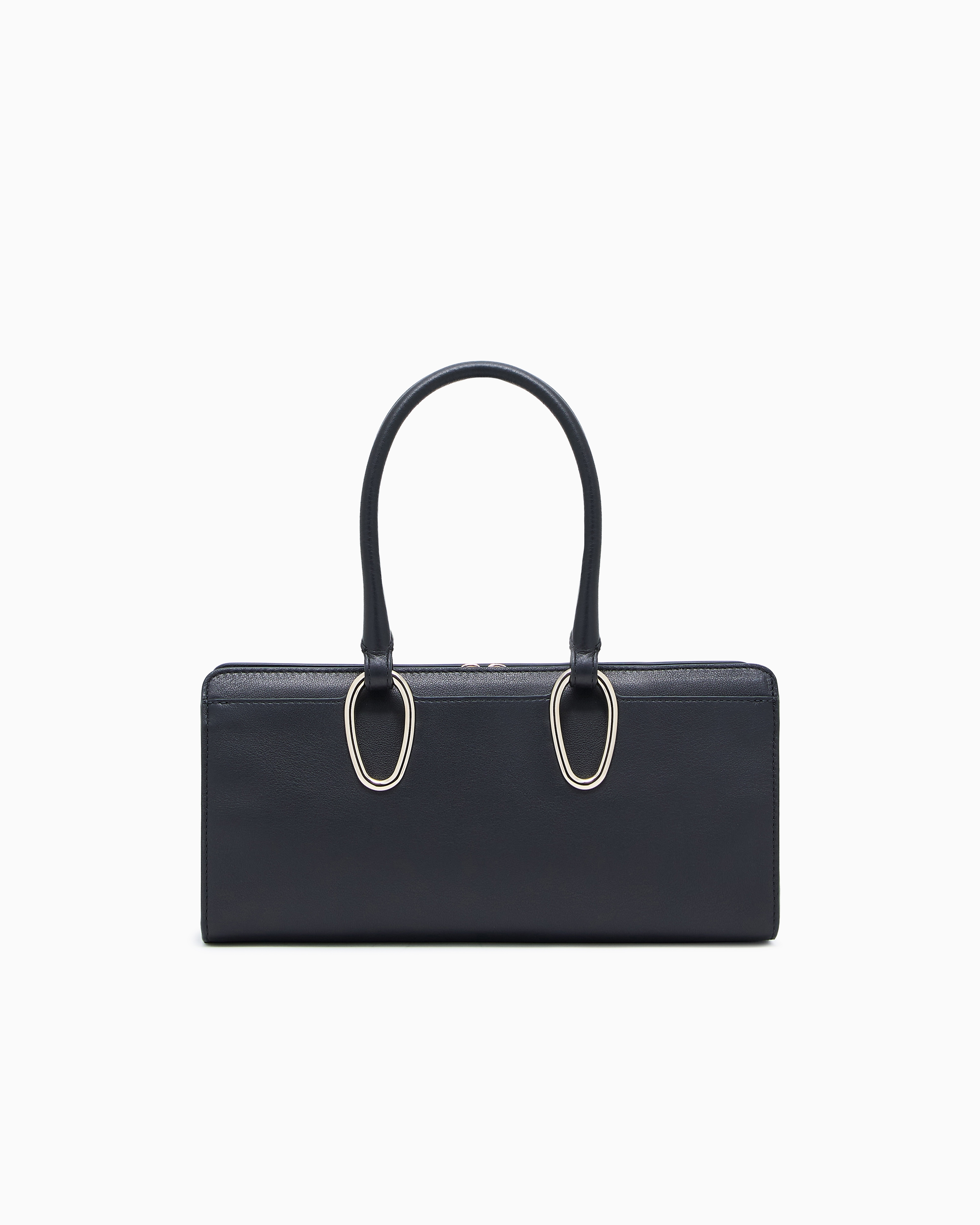 Giorgio Armani Leather Bauletto Bag In Black