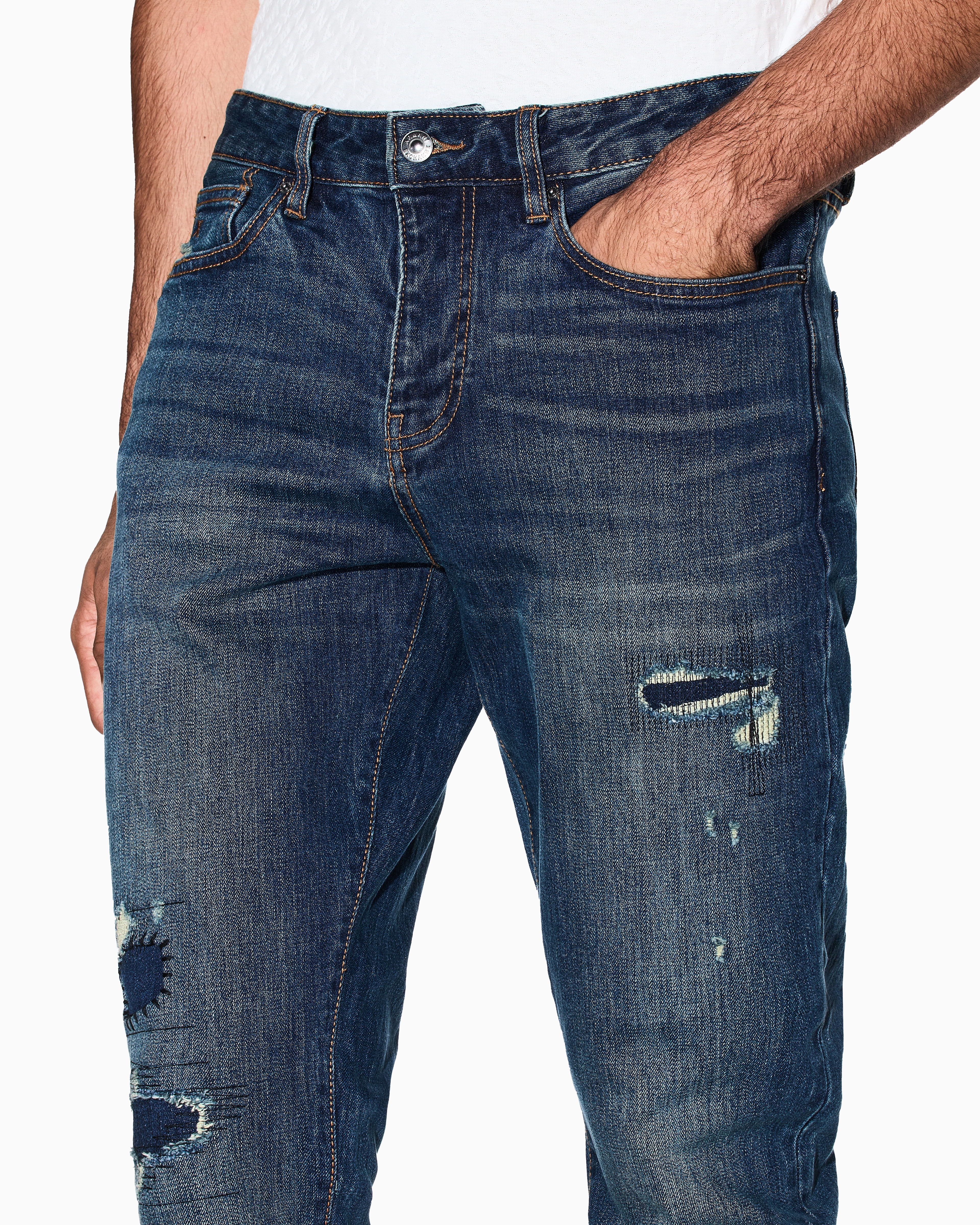Armani Exchange - Slim fit jeans in stretch denim, Man, Blue, Size: 33_R