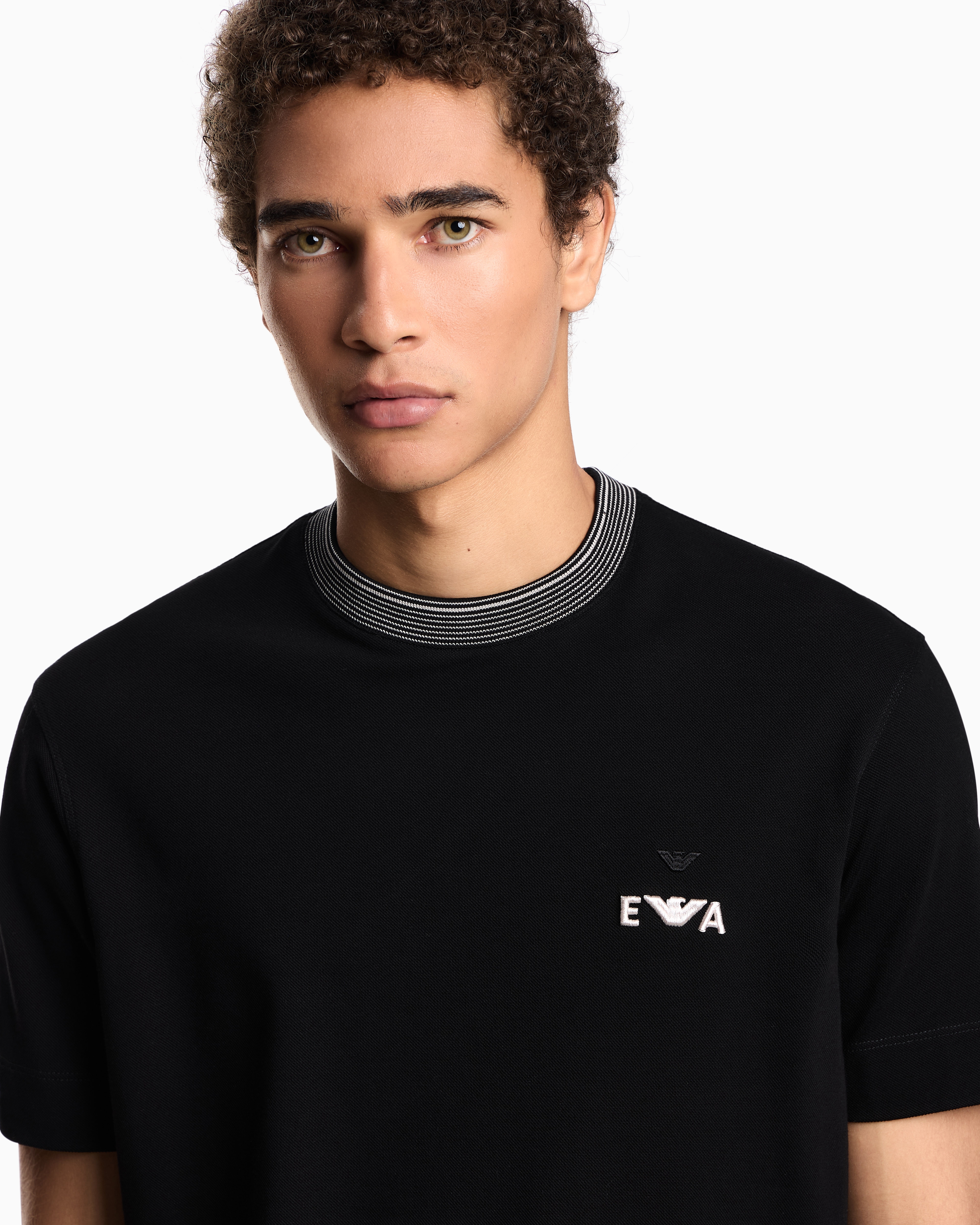 ASV Tシャツ ピケ スーパーレリーフEA刺繍 | Emporio Armani