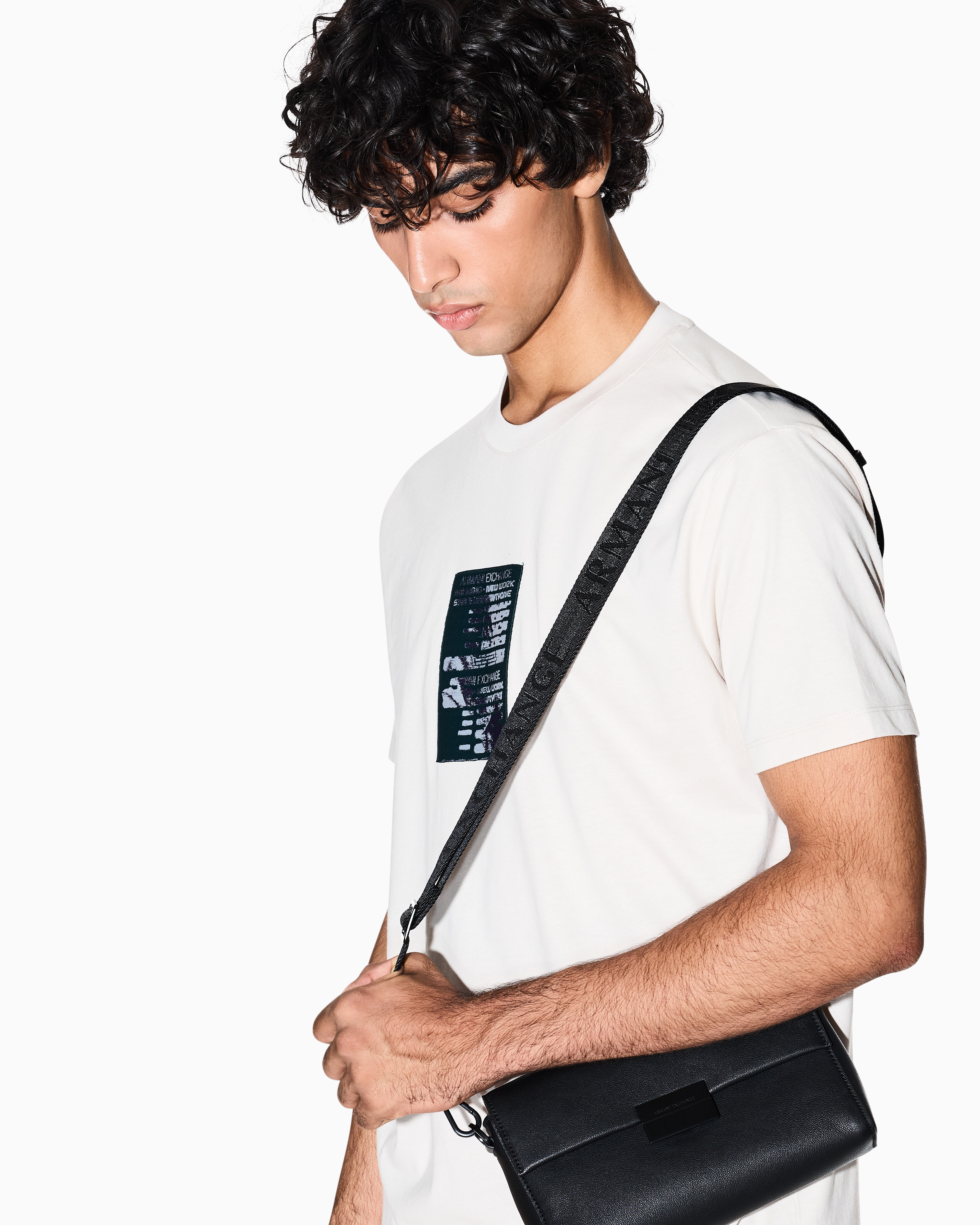Armani Exchange - Regular fit graphic print T-shirt, Man, White, Size: M