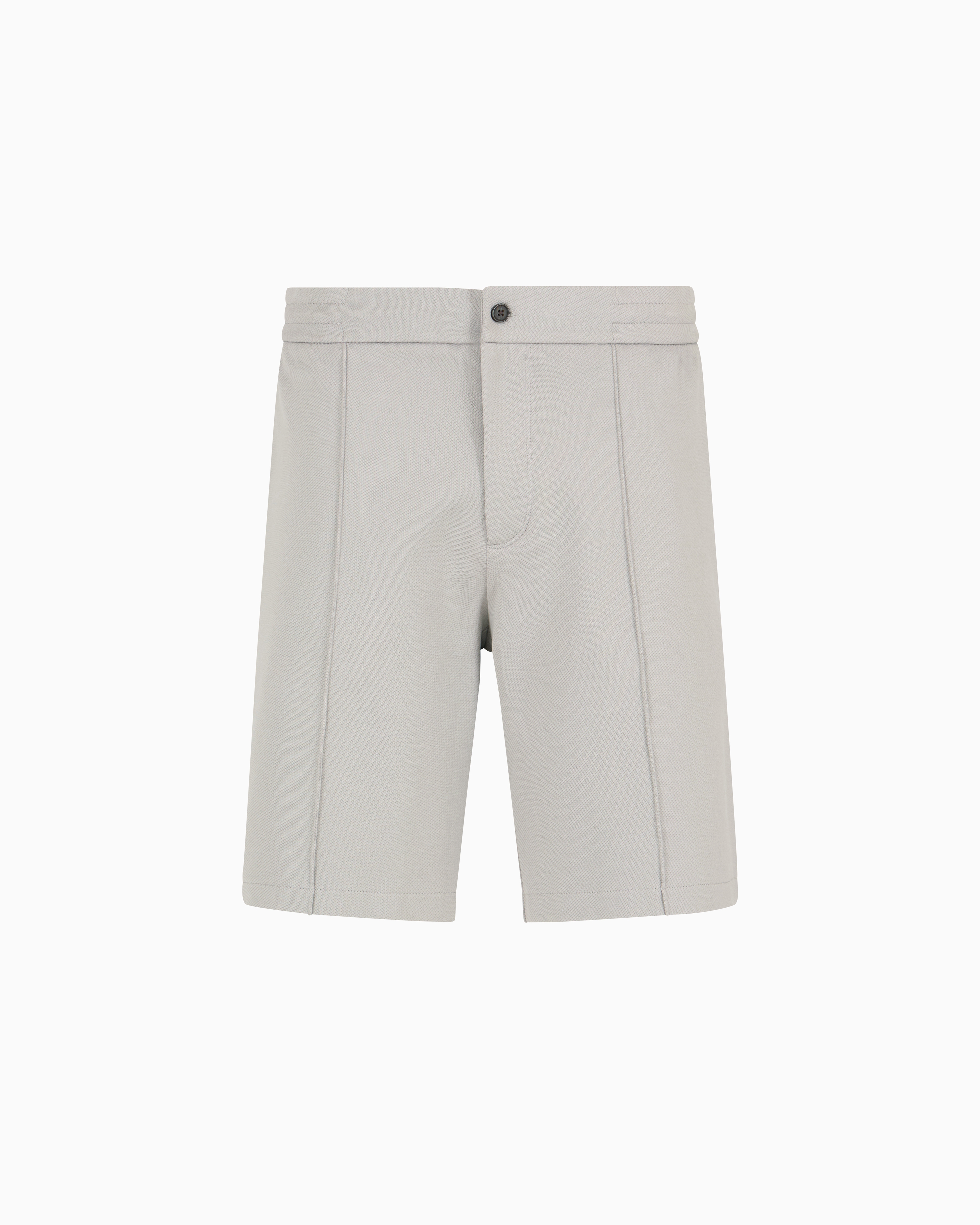Emporio Armani - Jersey Bermuda shorts with ribs, Man, Grey, Size:
