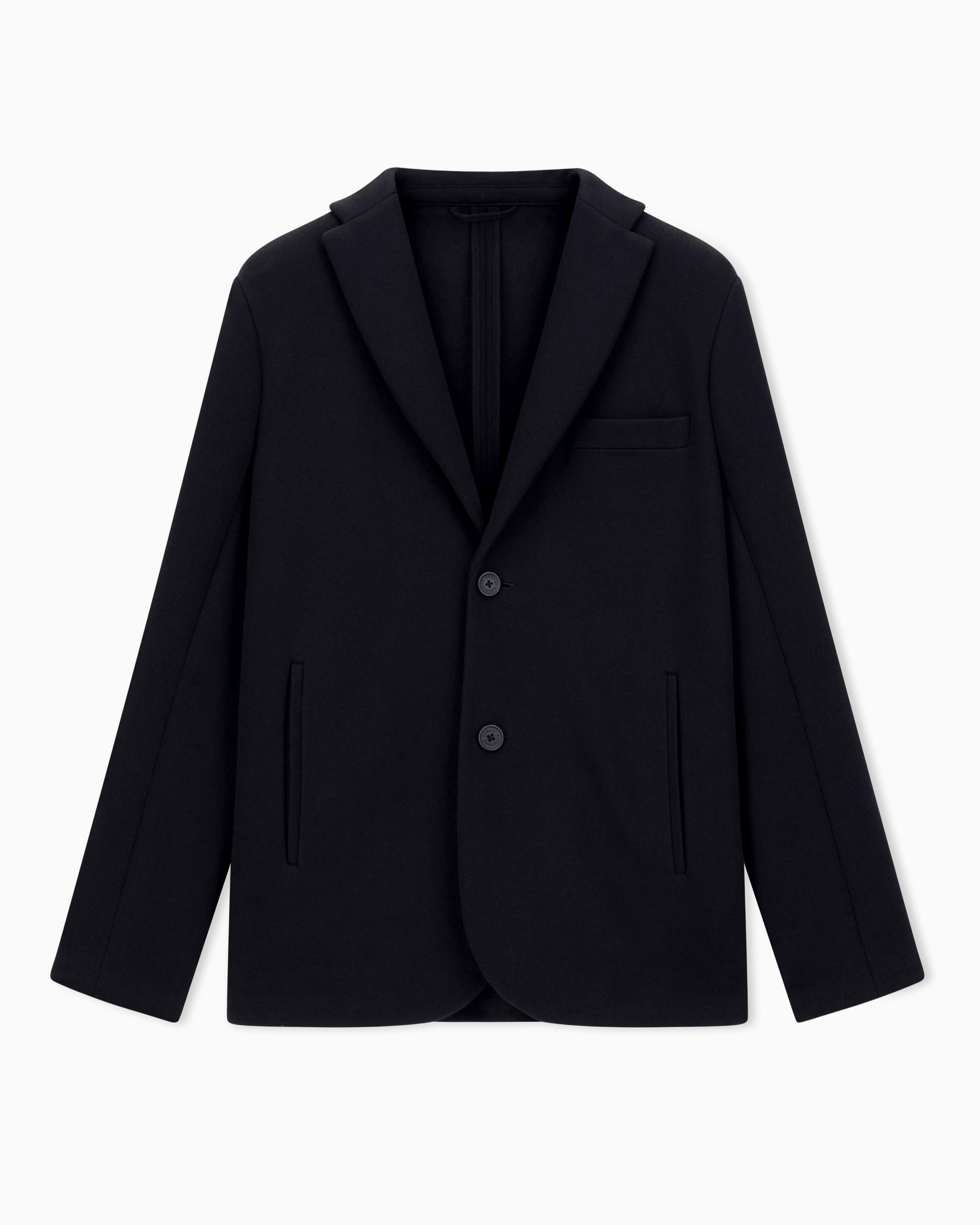 Armani Exchange - Single-breasted piquet jacket, Man, Black, Size: M