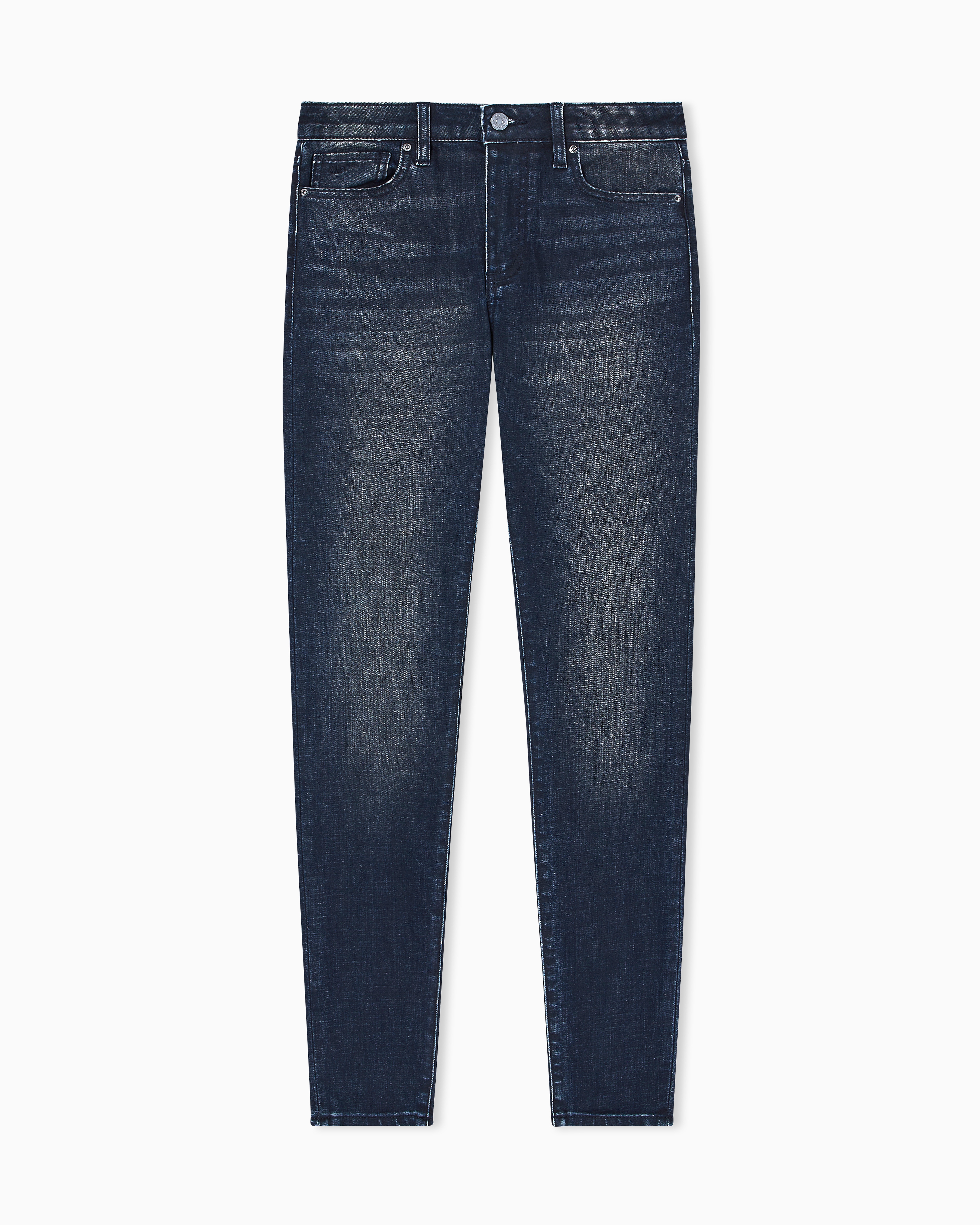 Armani Exchange - Super skinny used effect jeans, Woman, Blue, Size: