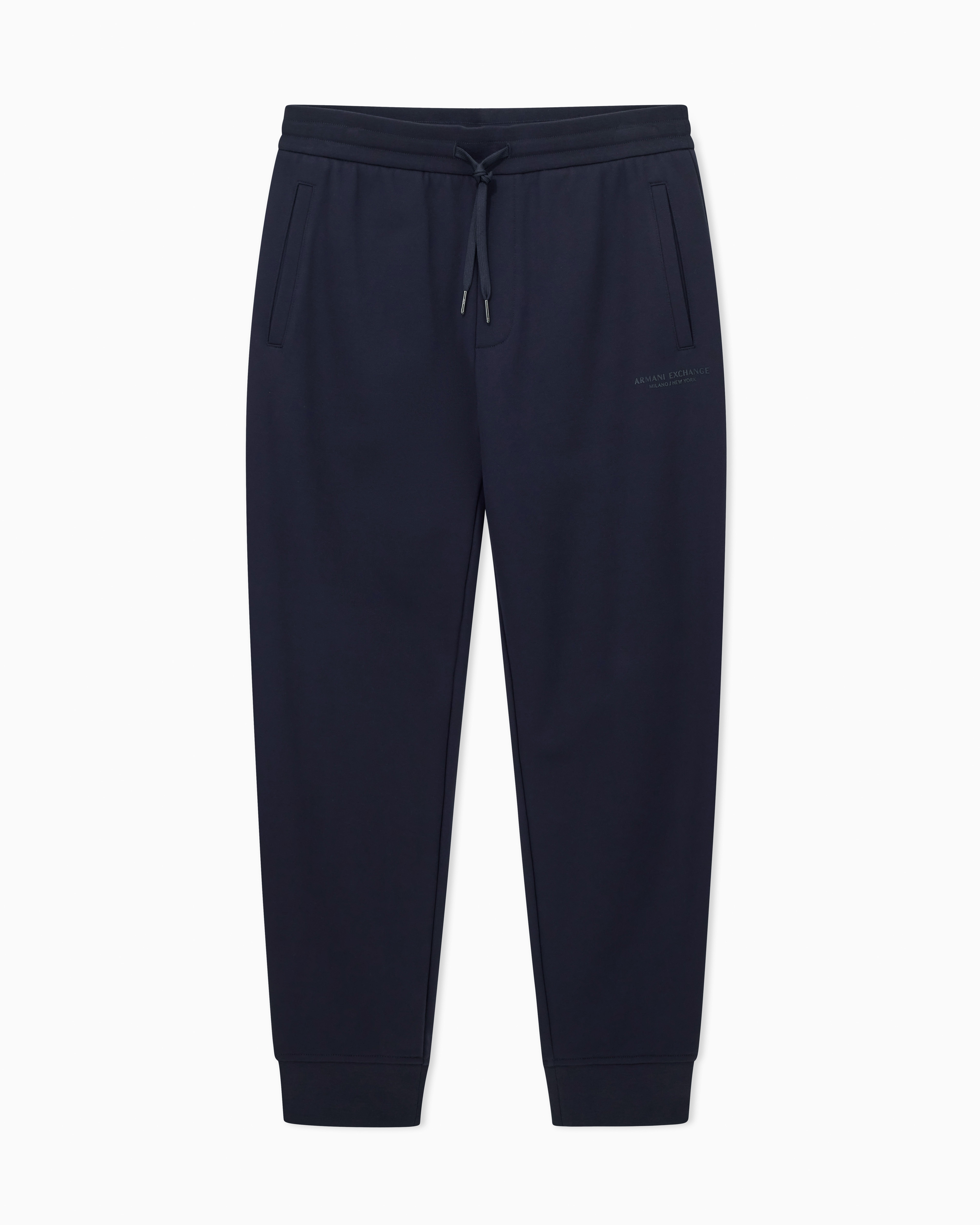 Armani Exchange - Tone Logo Jogger Pants, Man, Navy Blue, Size: