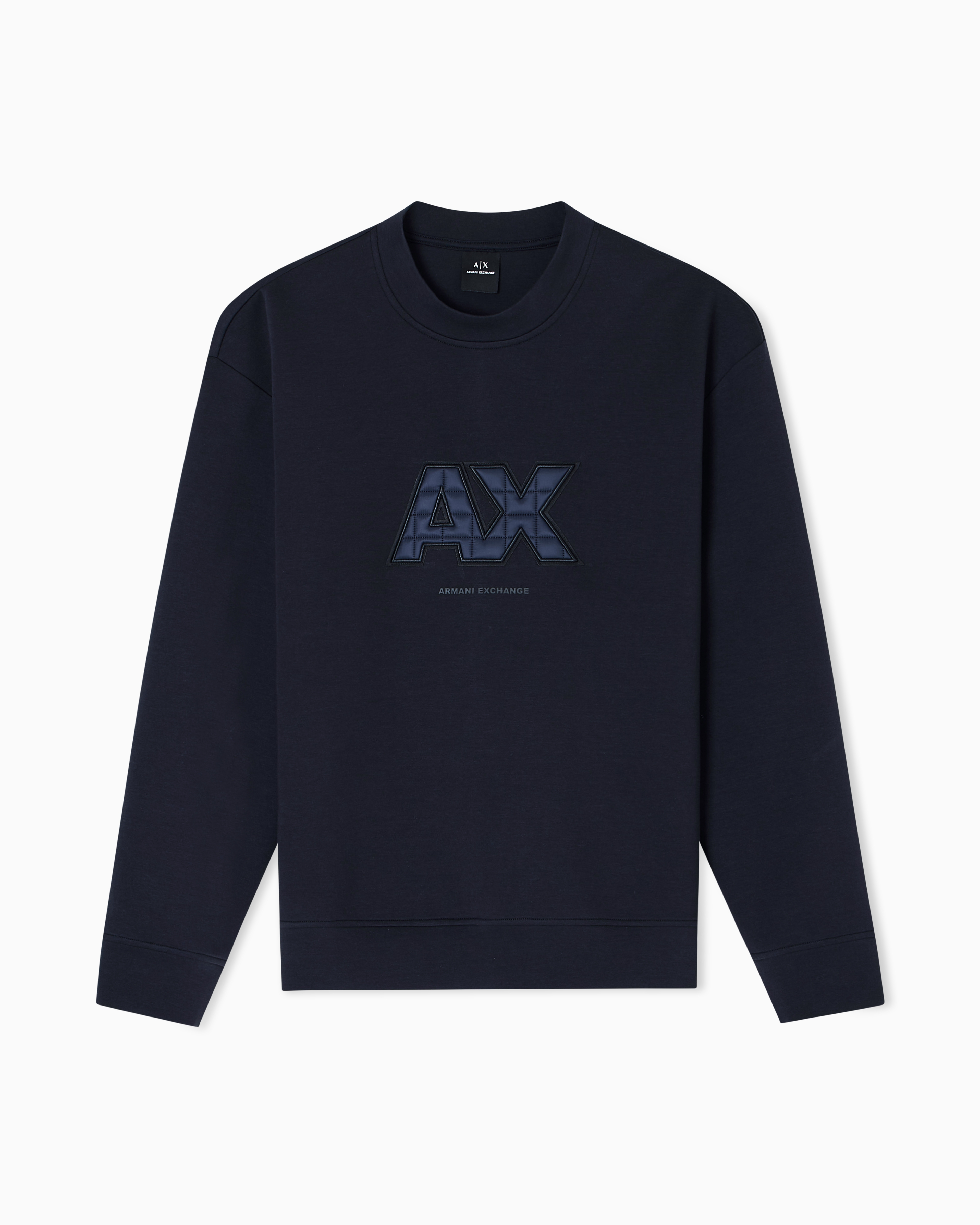 Armani Exchange Sweatshirt With Maxi Logo In Blue