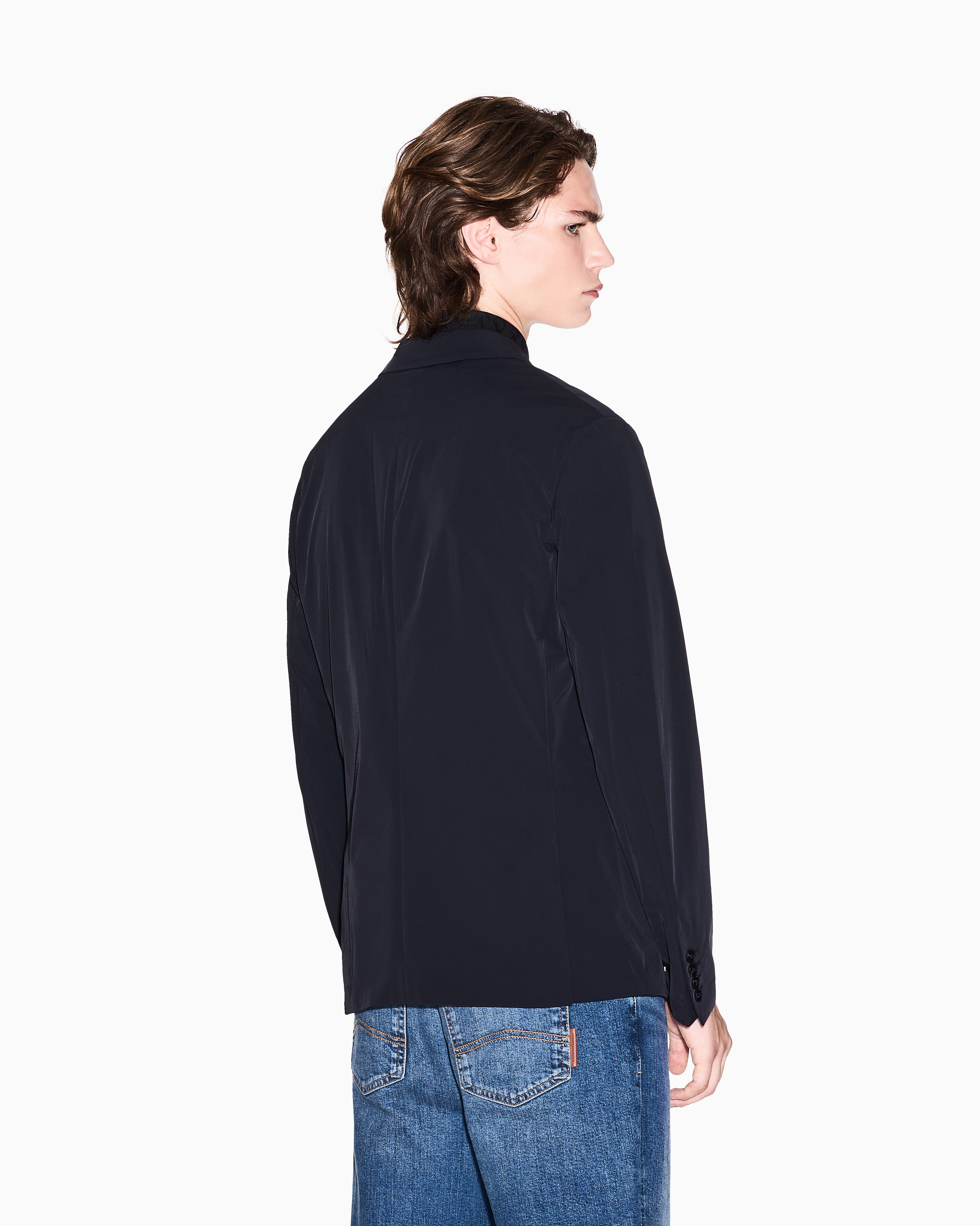 ARMANI COLLEZIONI サマー ストレッチジャケット　52ネイビー テーラードジャケット アルマーニコレツィオーニ ARMANI COLLEZIONI