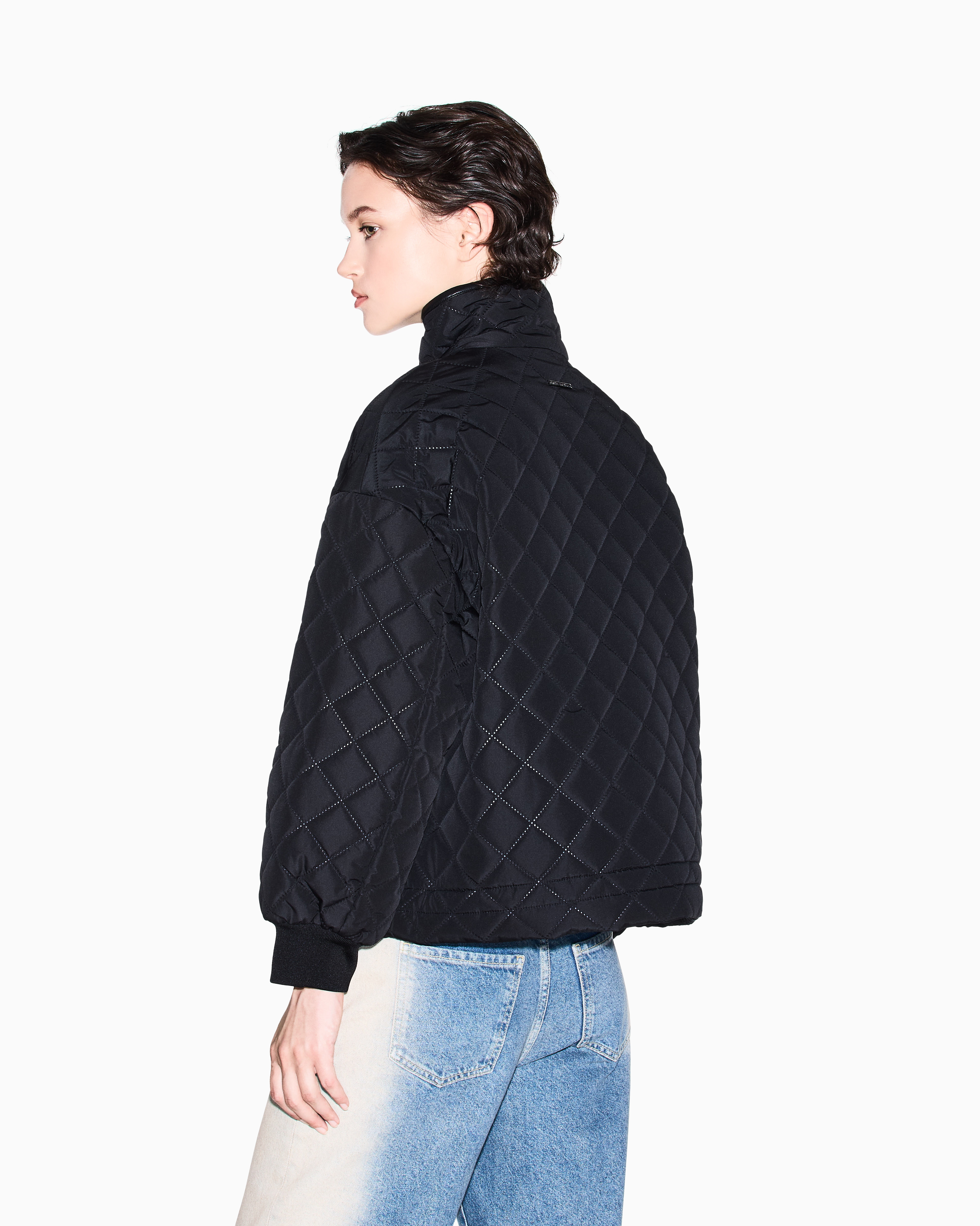 Armani Exchange - Diamond quilted jacket, Woman, Black, Size: