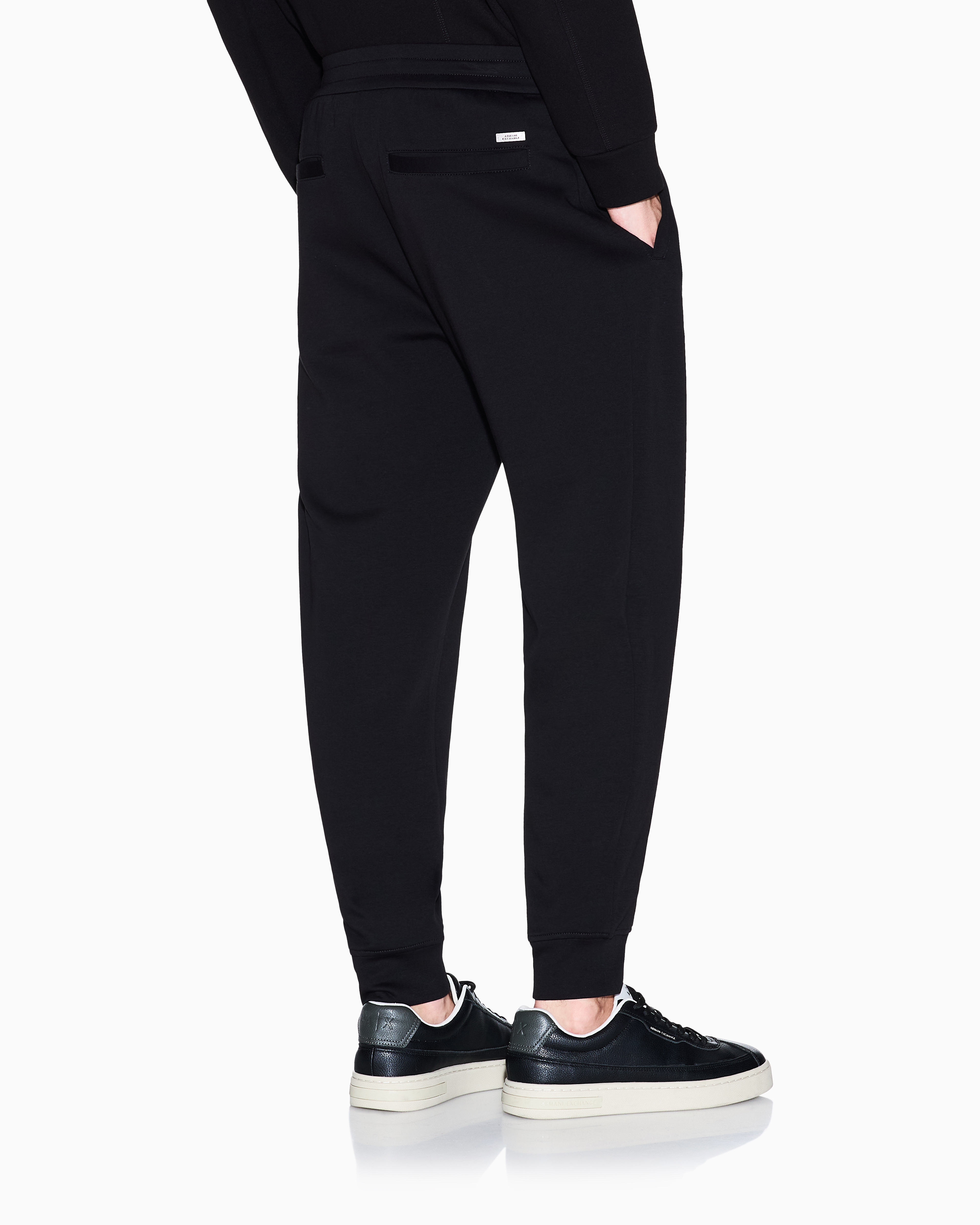 Armani Exchange - Cotton blend jogger pants, Man, Black, Size: