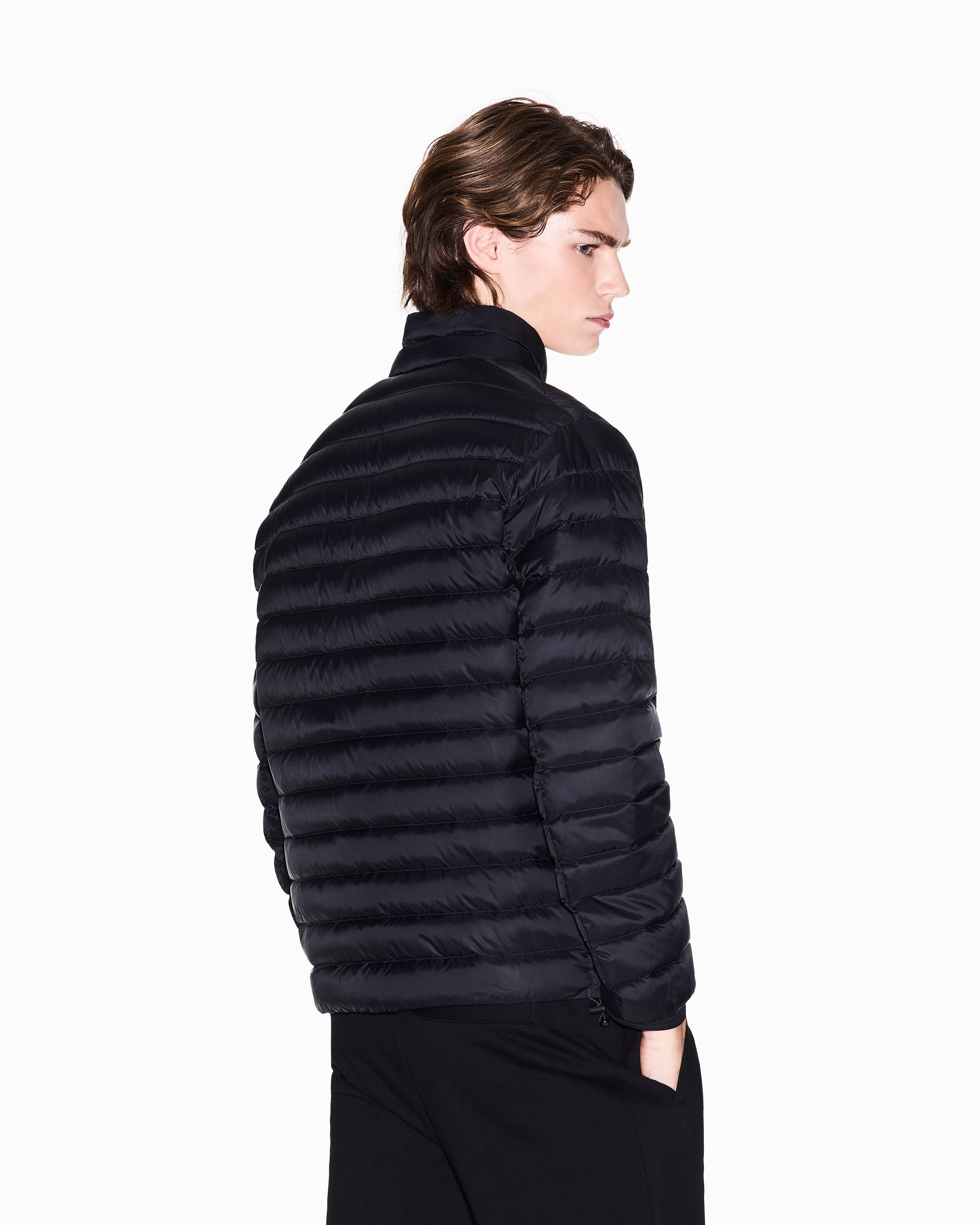 Armani Exchange - Quilted full zip down jacket, Man, Black, Size:
