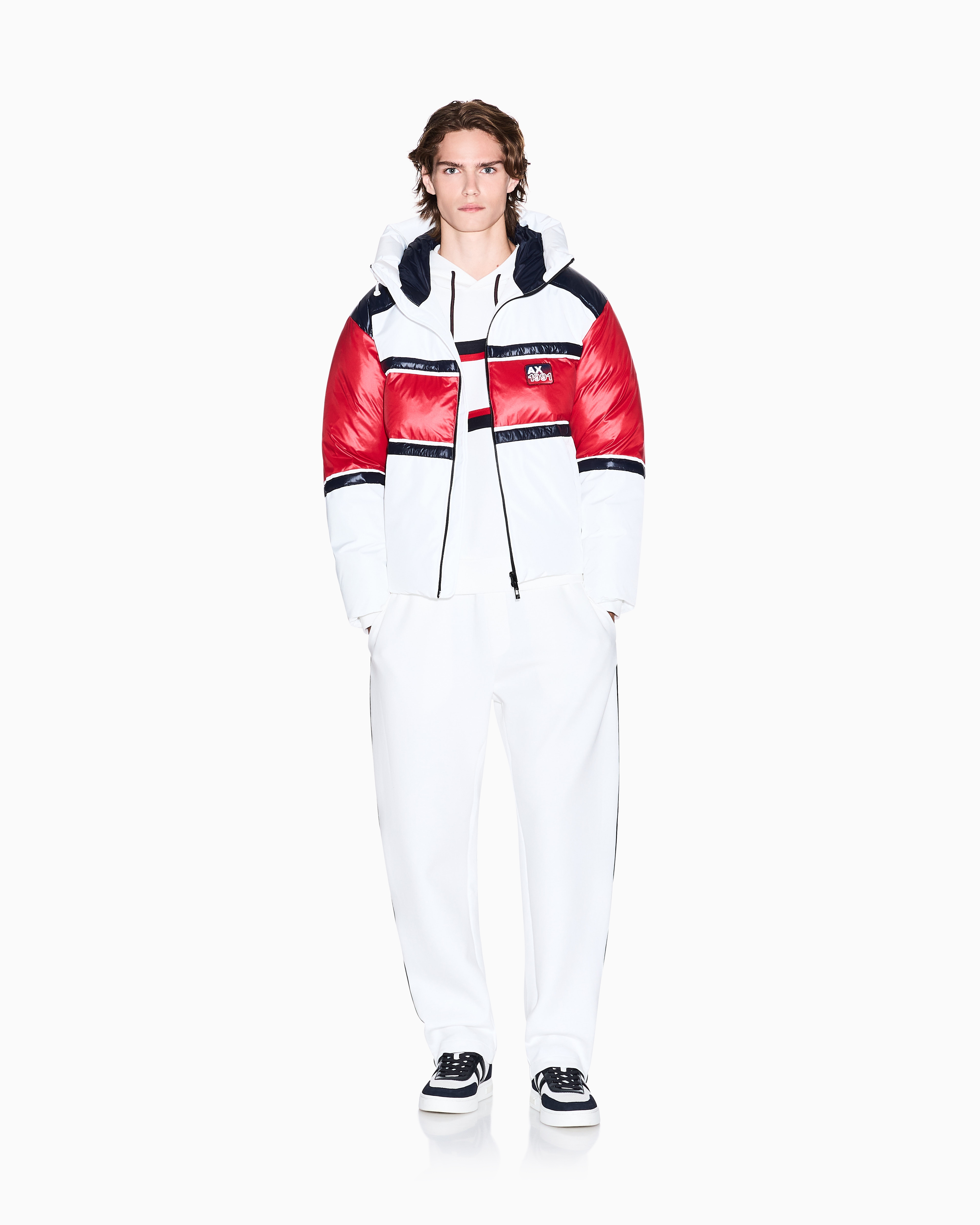 Armani Exchange Jacket With Contrasting Bands In White