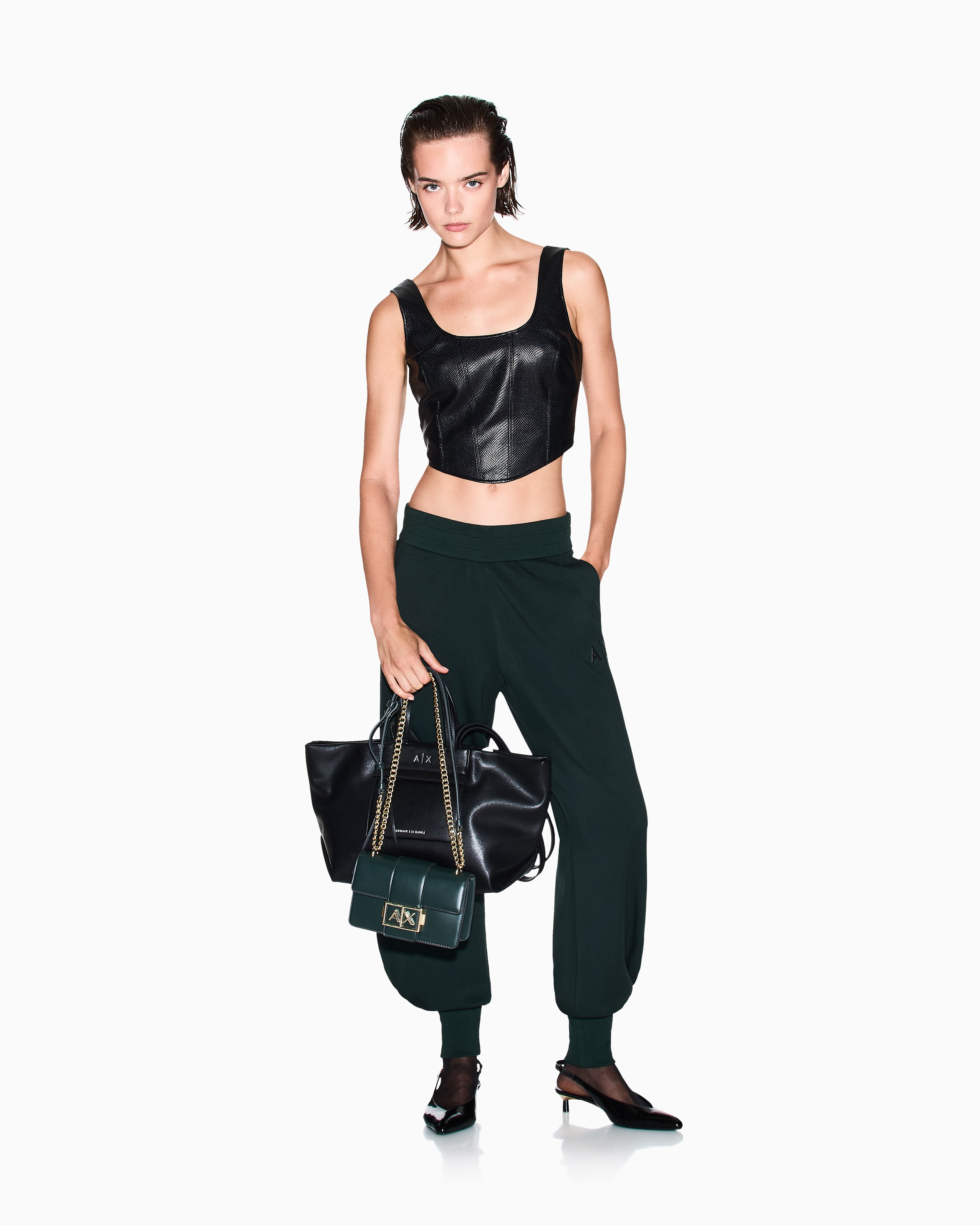 Armani Exchange - Sweatpants, Woman, Green, Size: